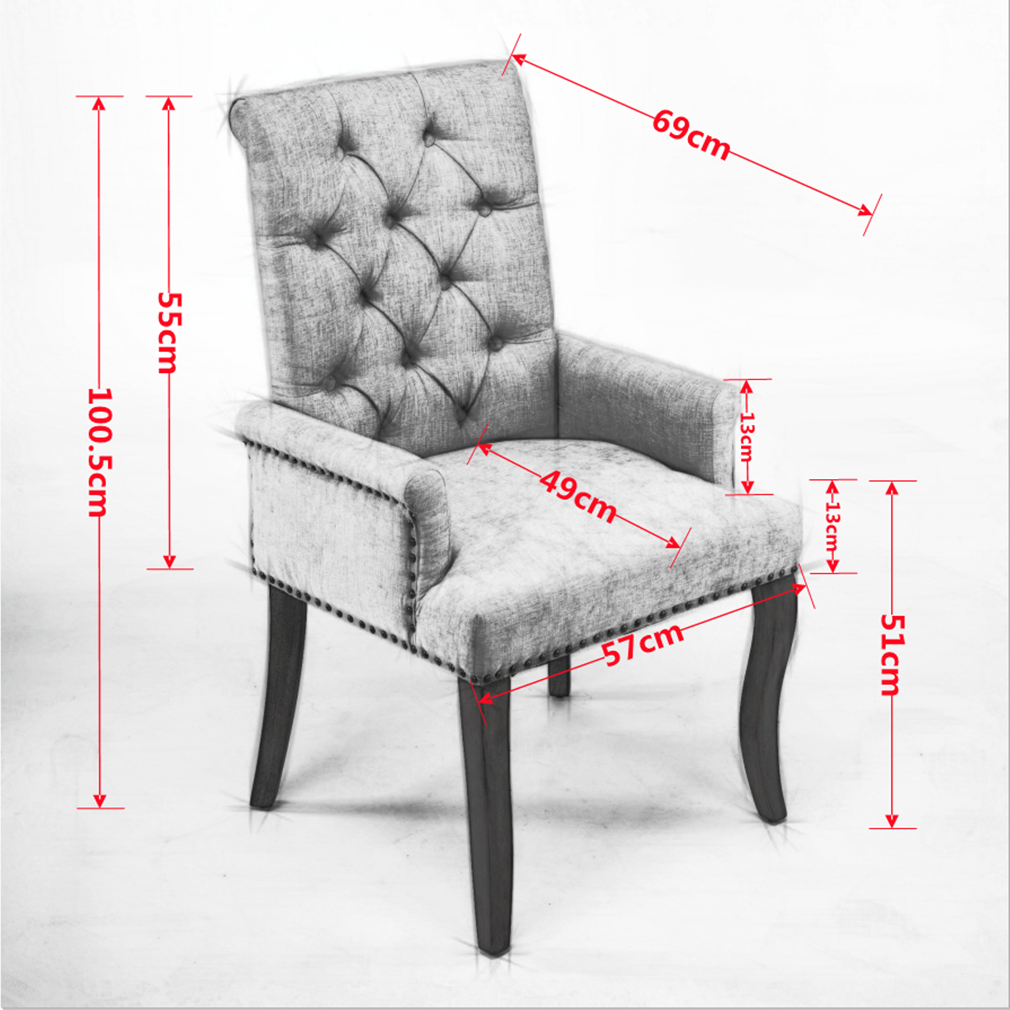 Dimensions du chaise de salle à manger