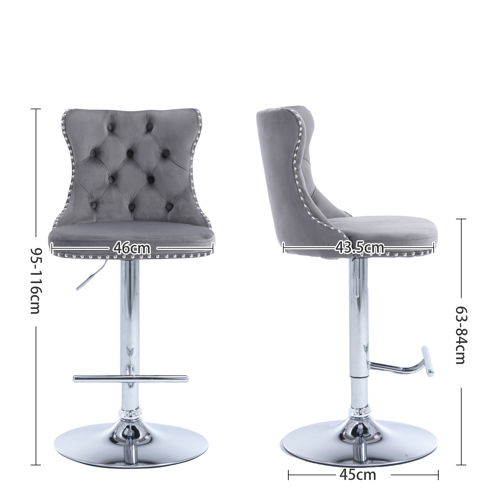 Tabouret de bar réglable en hauteur 25-33 pouces e - image 3
