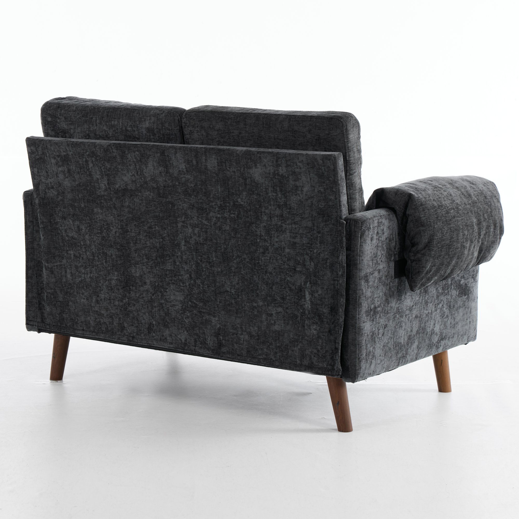 Canapé 70x124x85 cm en chenille Noir - points forts 1