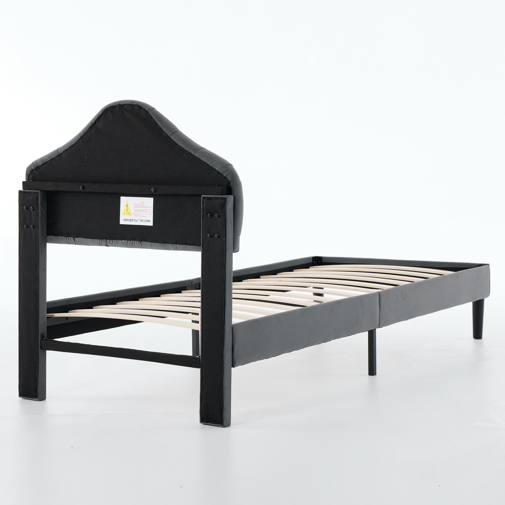 Lit en velours avec tête nuage réglable, barre renforcée, sommier bois lattes denses, pour chambre, confort supérieur, stabilité renforcée, design élégant, durabilité, utilisation flexible, style luxueux, fonctionnalité - image 6