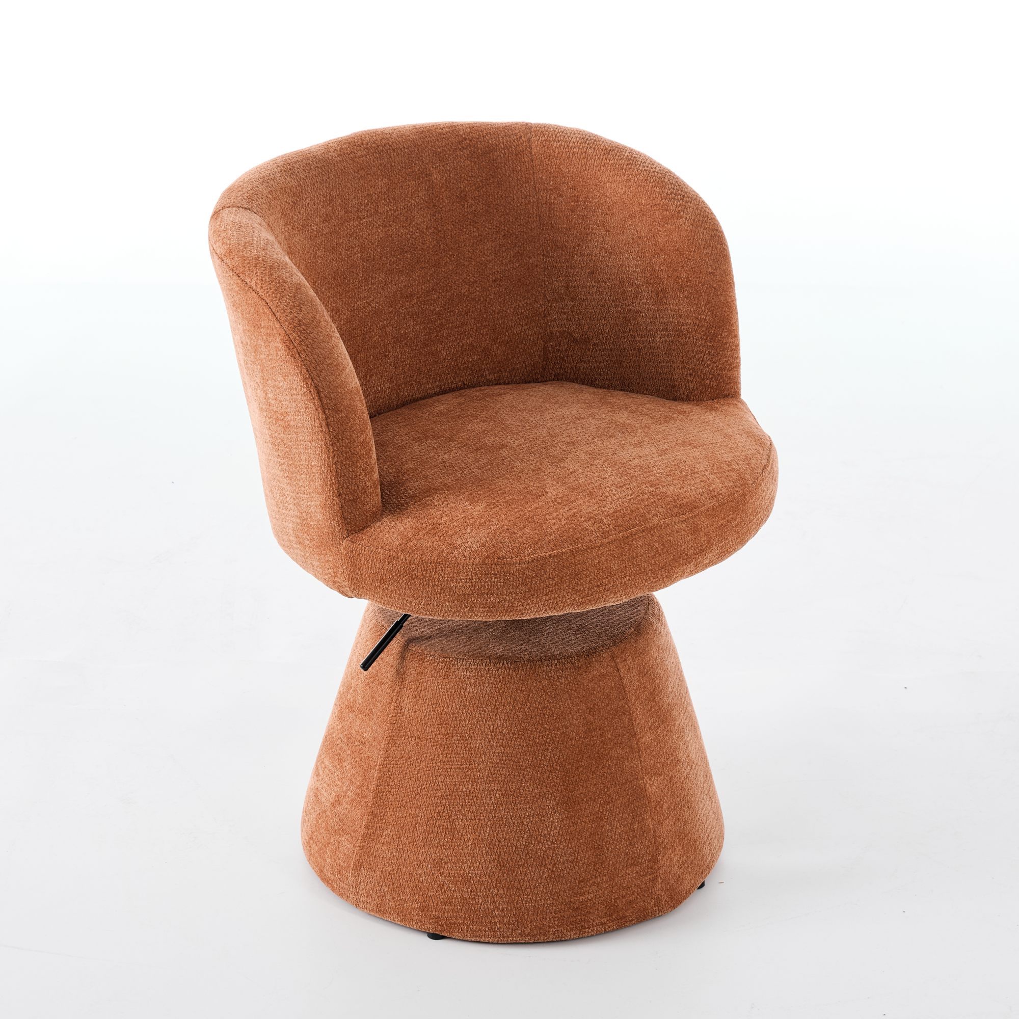 Tabouret de bar, 1 pièce, rotation à 360°, hauteur réglable, 57,5 x 60 x 92,5 cm, tissu rembourré et chenille, Orange - vue 3
