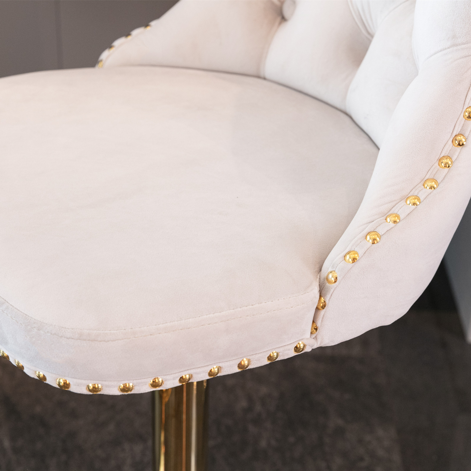Lot de 2 tabourets de bar premium en velours avec - image 8
