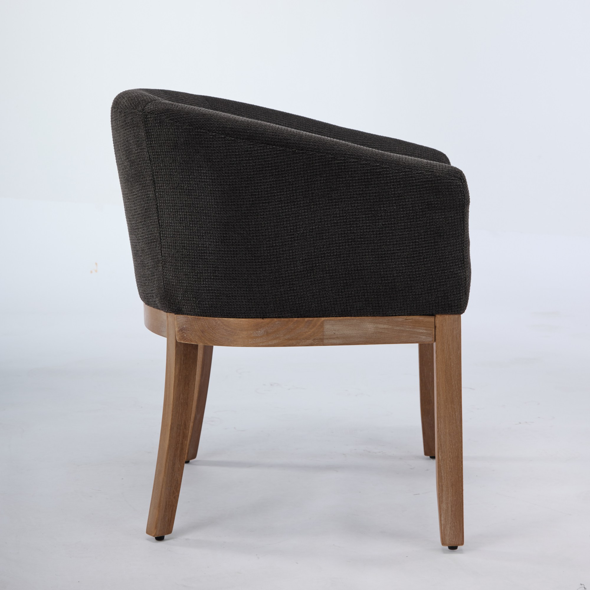 Chaise de salle à manger, 1 pièce, 58,5 x 63 x 71 cm, tissu rembourré et chenille, bois naturel - vue 5
