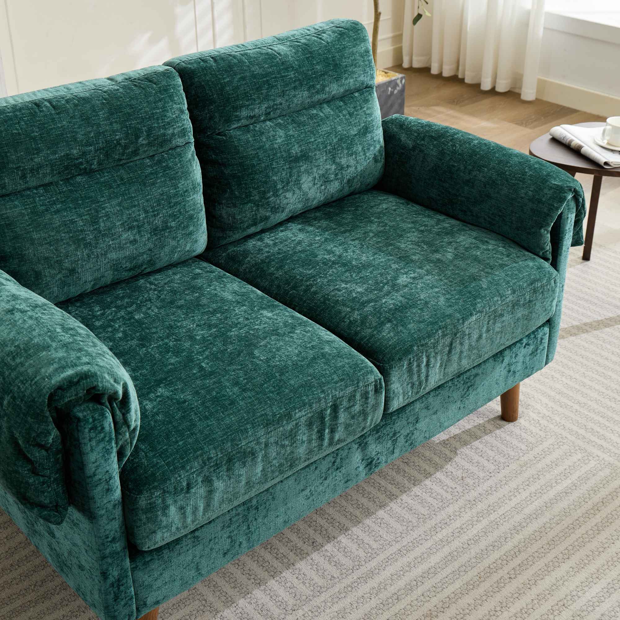 Canapé 2 places loveseat en tissu chenille doux av - image 7