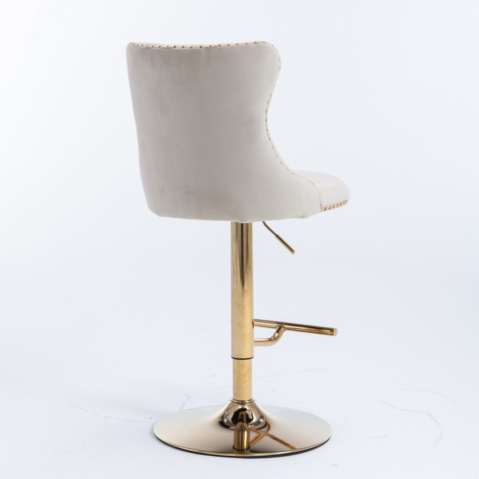 Lot de 2 tabourets de bar premium en velours avec - image 1