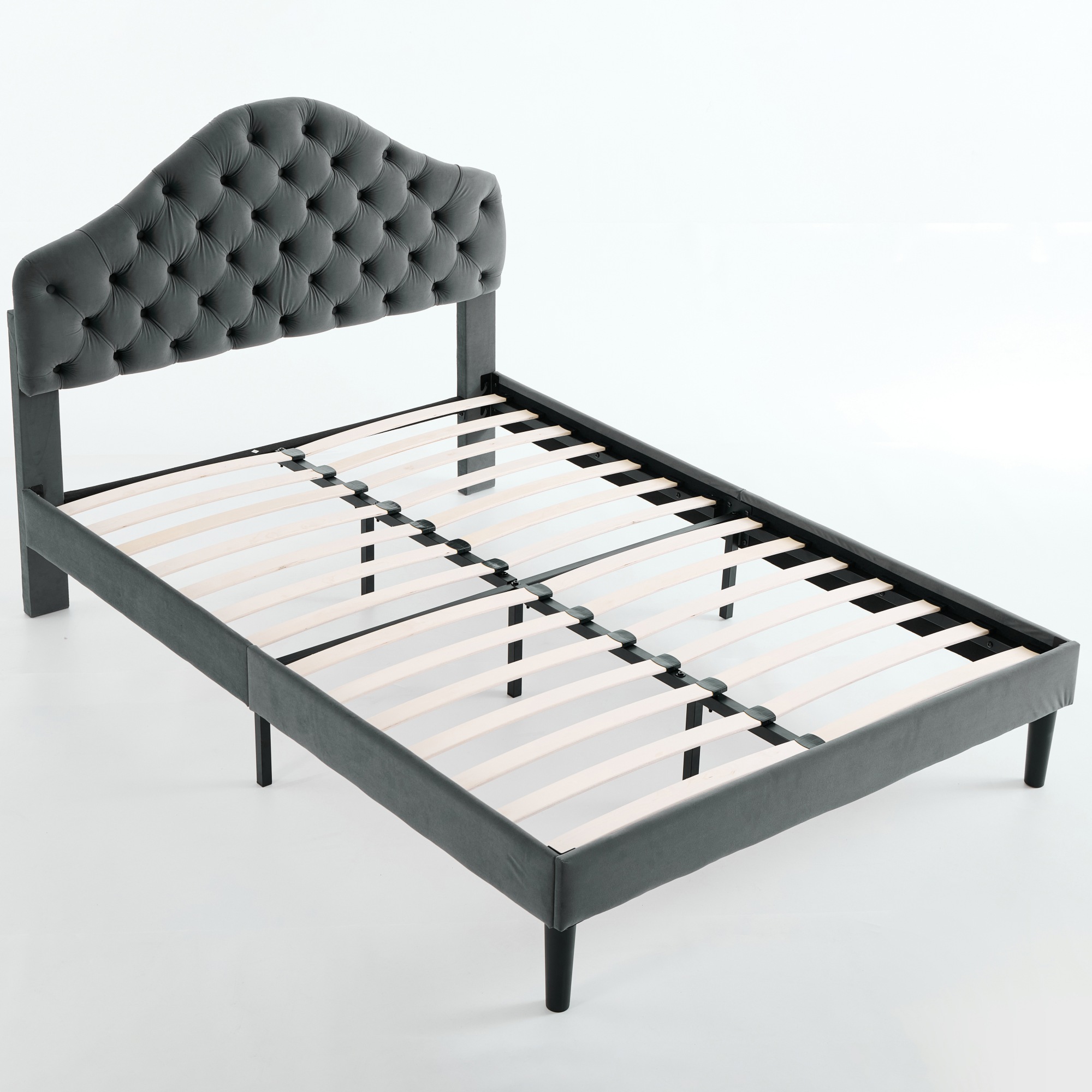 Full Size Upholstered Platform Bed Frame with Adju
