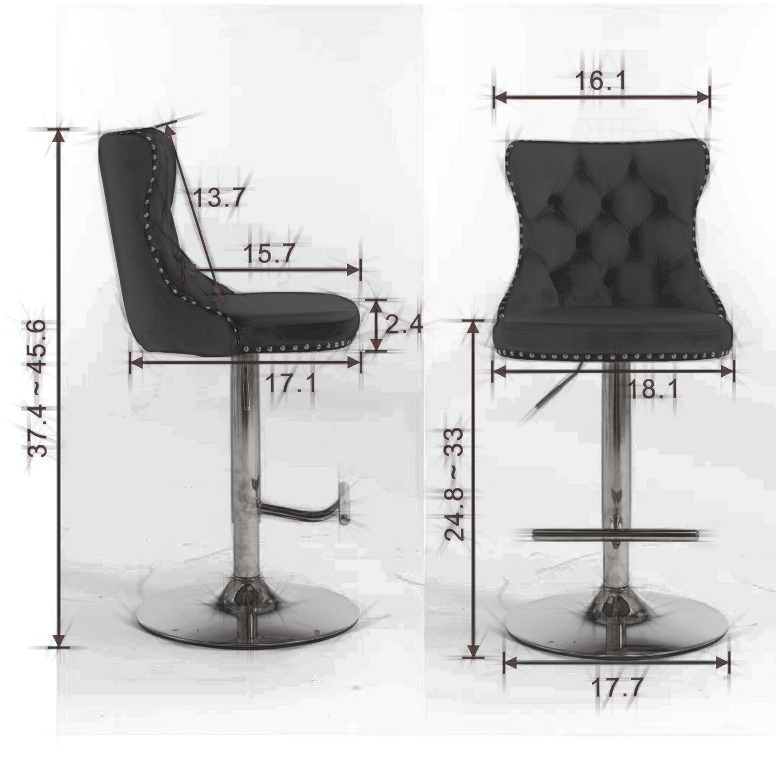 Dimensions du tabouret de bar