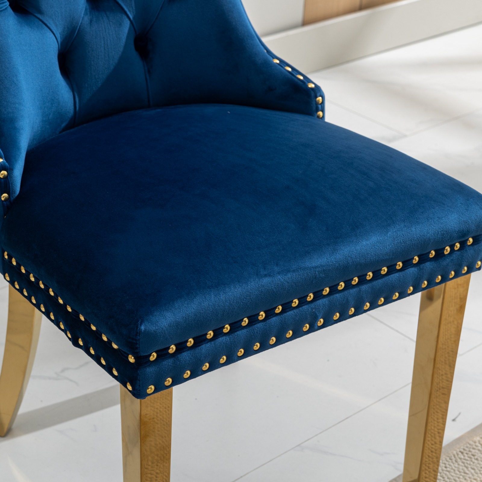 Chaise de salle à manger en bois massif, capacité 280 lbs, pieds réglables, rembourrage mousse haute densité avec ressorts, dossier rembourré, pour salle à manger et salon, apporte atmosphère chaleureuse, assemblage facile - image 6