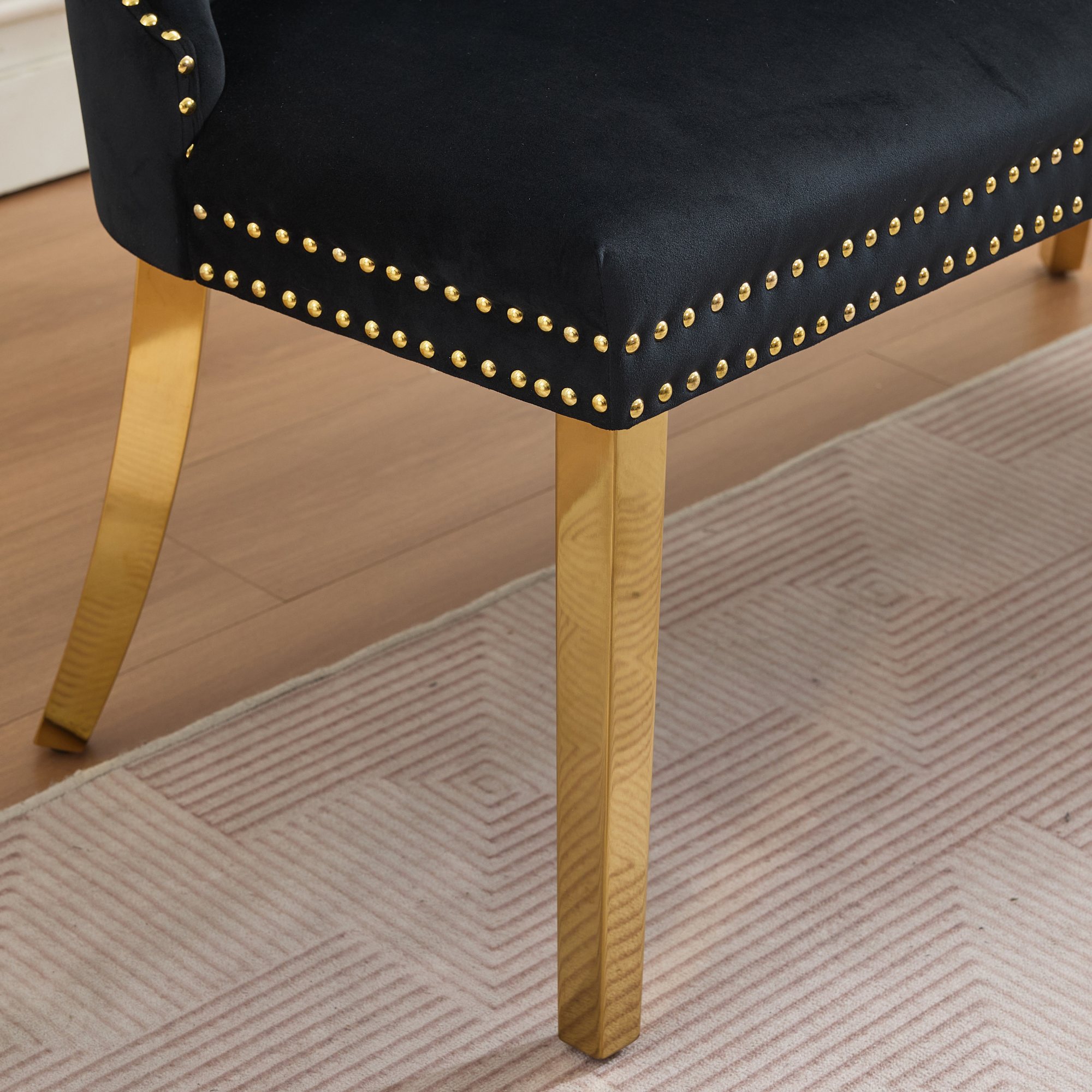 Tabouret de bar en velours avec dossier haut et ri - image 8