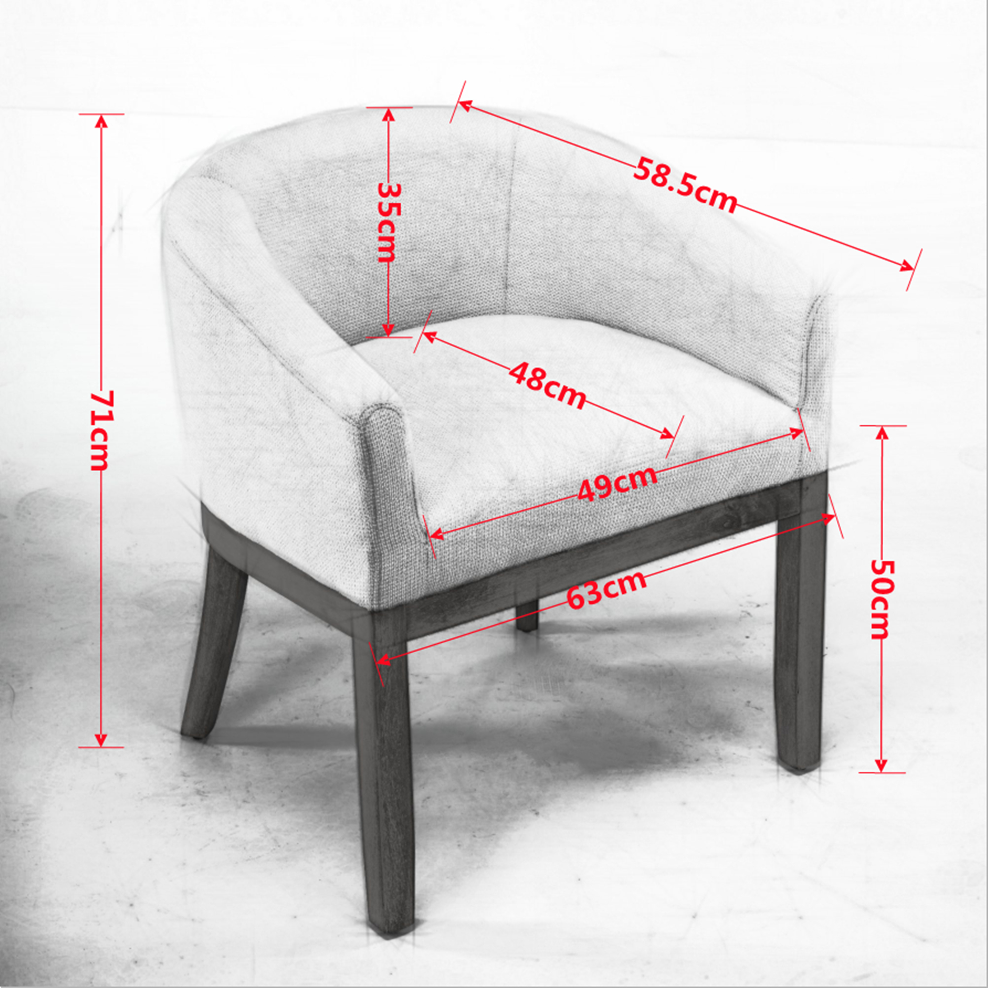 Dimensions du chaise de salle à manger