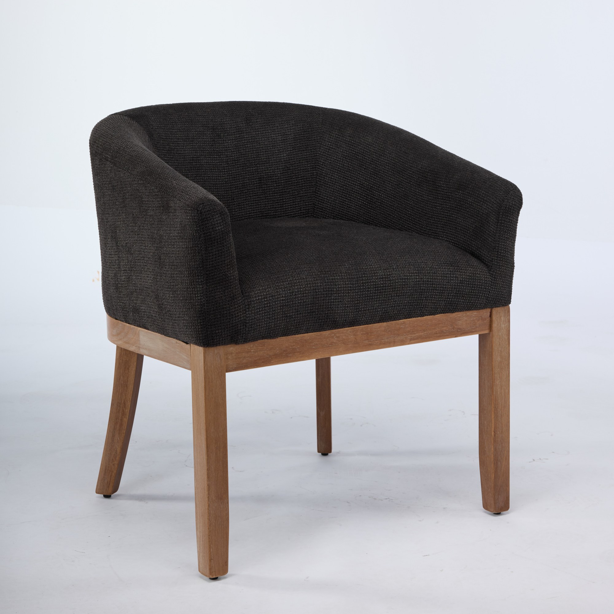 Chaise de salle à manger, 1 pièce, 58,5 x 63 x 71 cm, tissu rembourré et chenille, bois naturel - vue 3