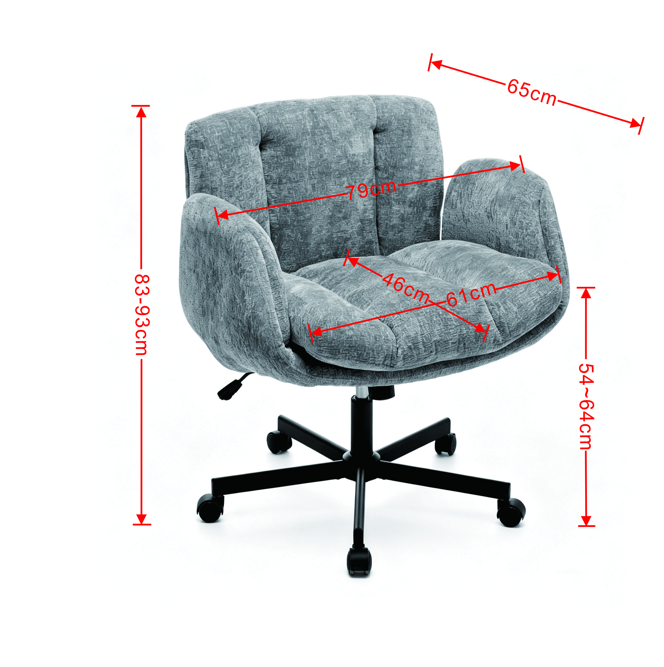 Dimensions du fauteuil de bureau