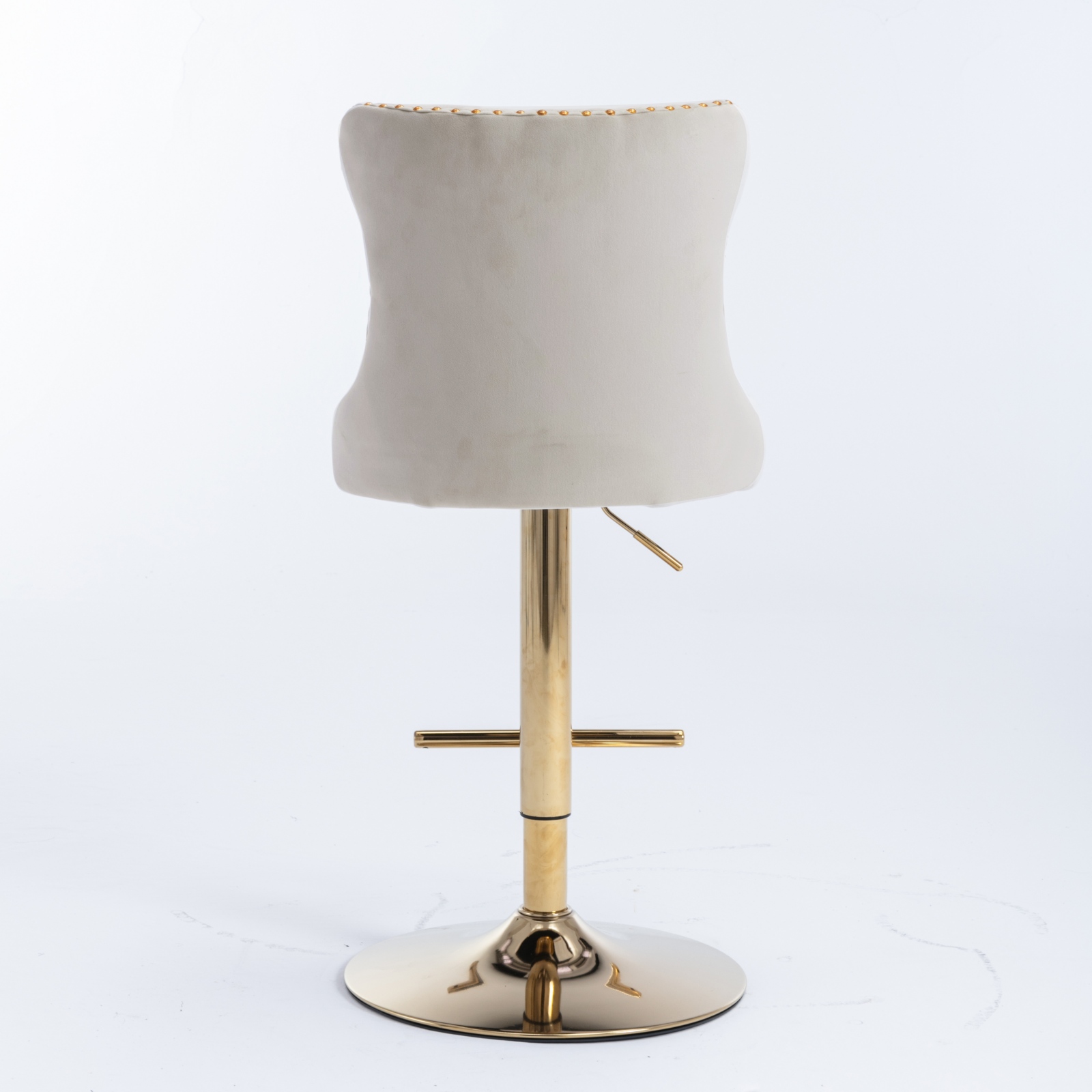 Lot de 2 tabourets de bar premium en velours avec - image 2