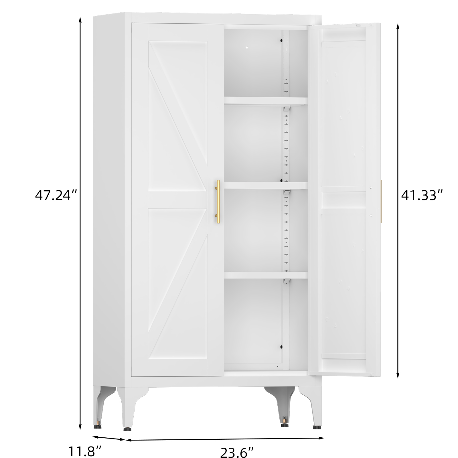 Meuble de rangement, étagères réglables, rangement intégré, 60 x 30 x 120 cm, métal et acier, blanc - vue 5