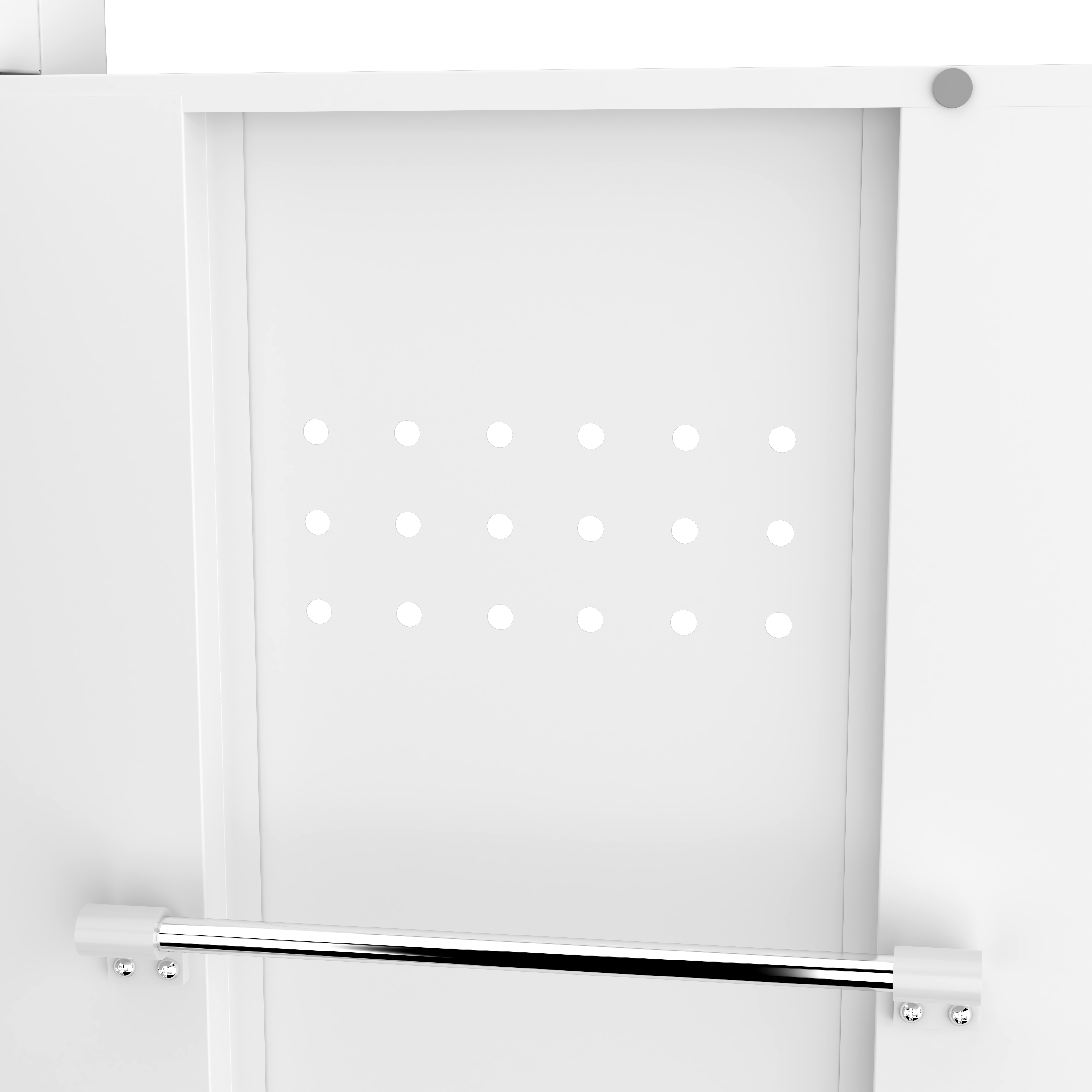 Caisson de bureau, rangement intégré, 165 x 60 x 40 cm, métal, blanc - vue 5