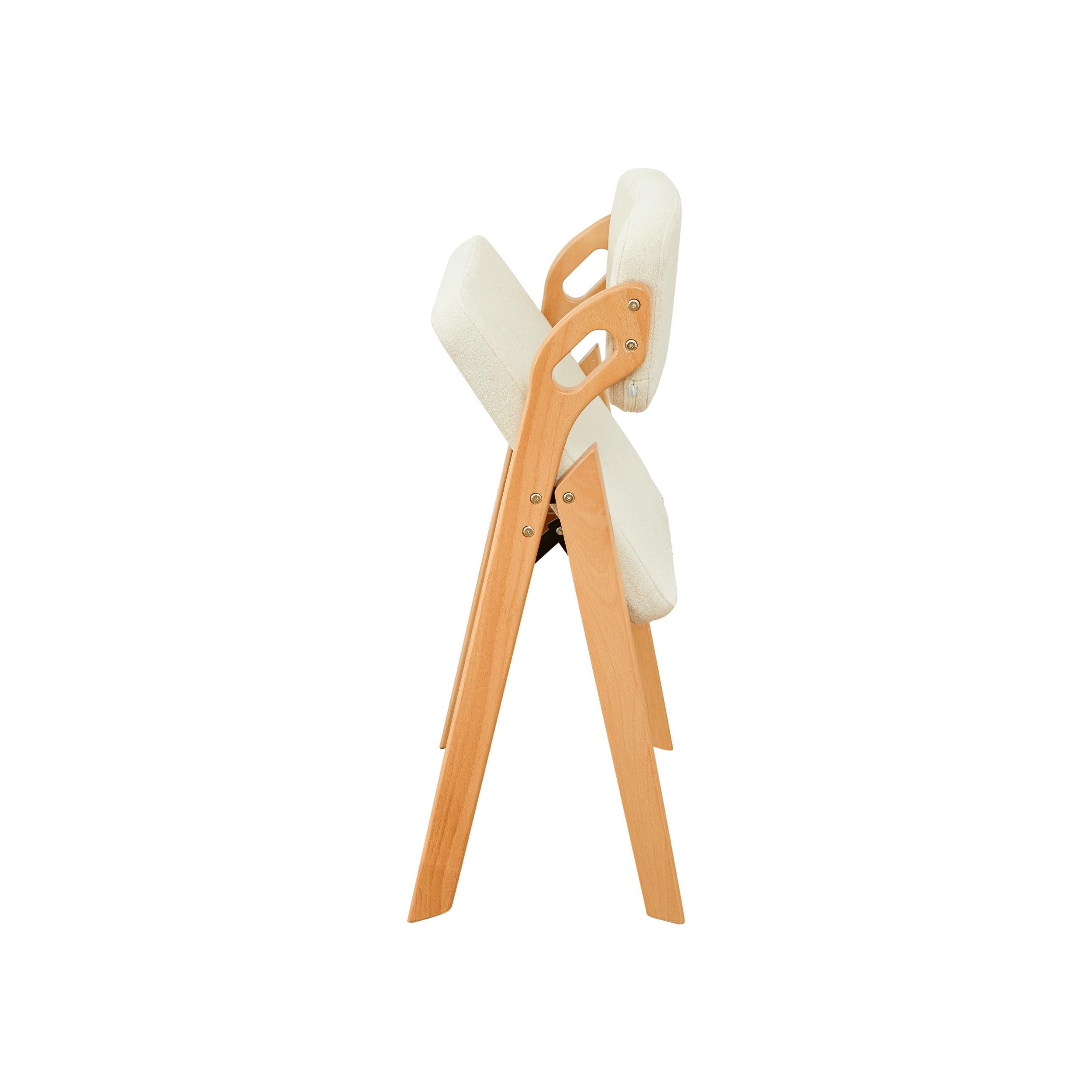 Chaise pliante en bois avec assise rembourrée, mousse haute élasticité, dossier épaissi, housse amovible lavable, tissu lin respirant, pour extérieur, fêtes et salle à manger, gain de place, confort et praticité - image 9