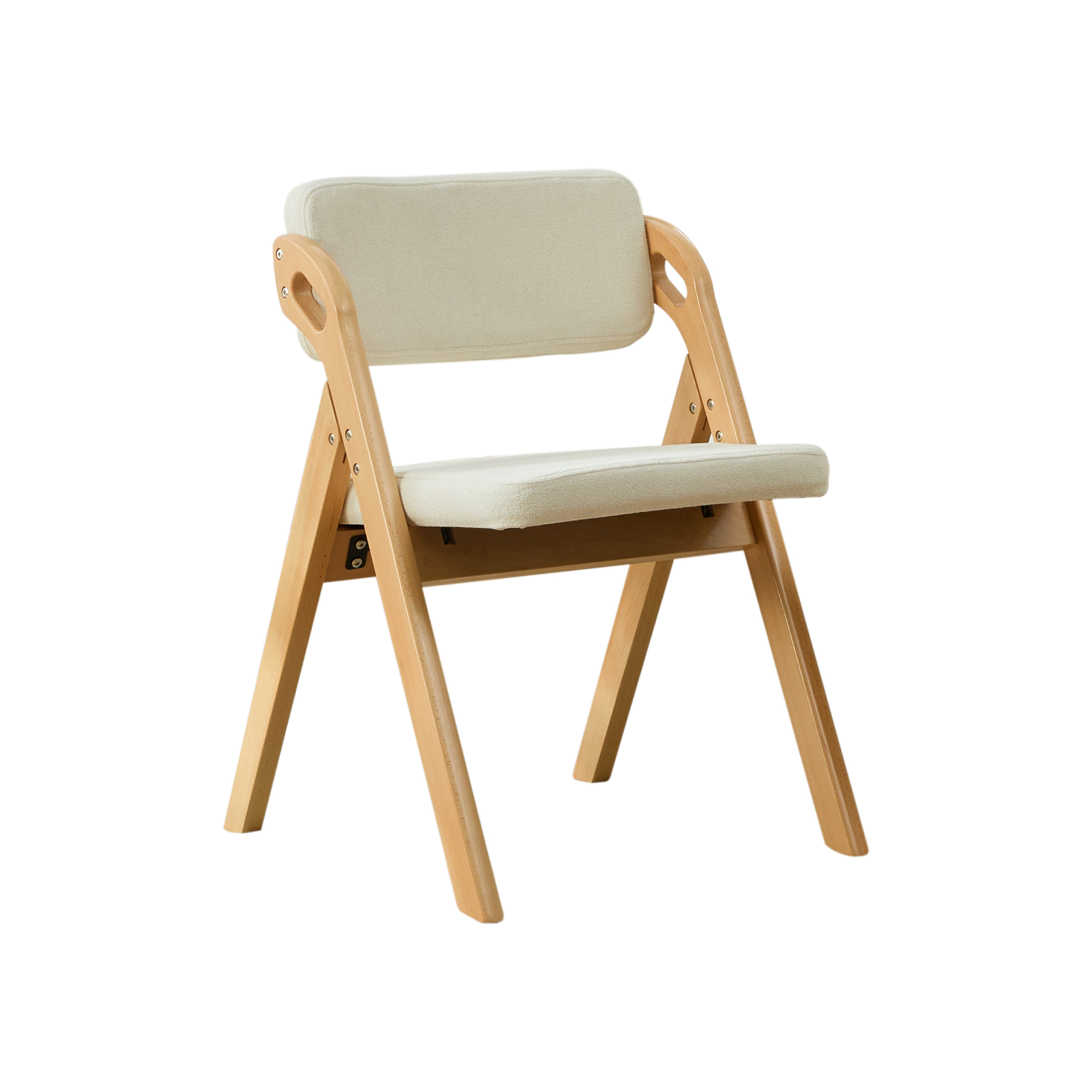 Chaise pliante en bois avec assise rembourrée, mousse haute élasticité, dossier épaissi, housse amovible lavable, tissu lin respirant, pour extérieur, fêtes et salle à manger, gain de place, confort et praticité - image 7