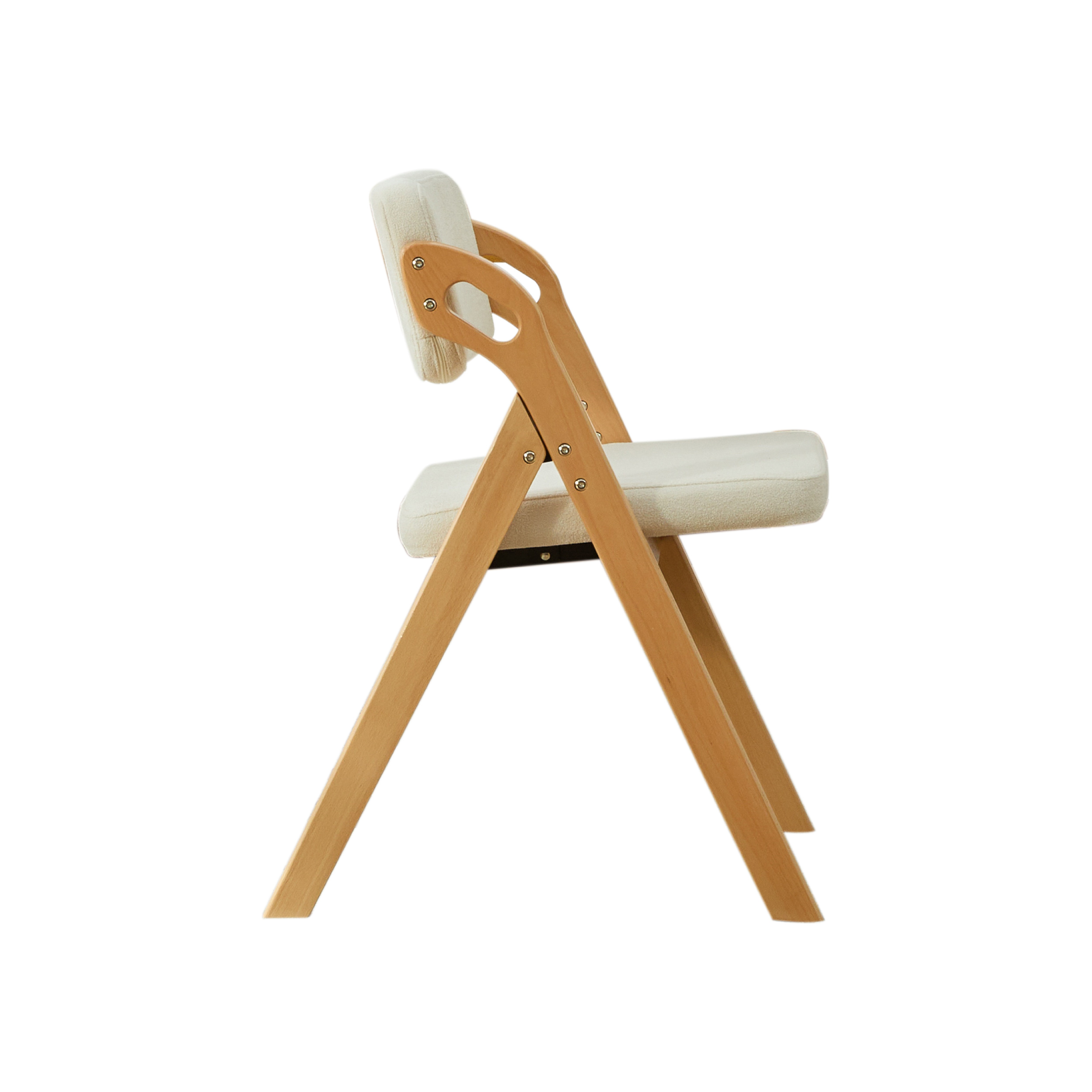 Chaise pliante en bois avec assise rembourrée, mousse haute élasticité, dossier épaissi, housse amovible lavable, tissu lin respirant, pour extérieur, fêtes et salle à manger, gain de place, confort et praticité - image 6