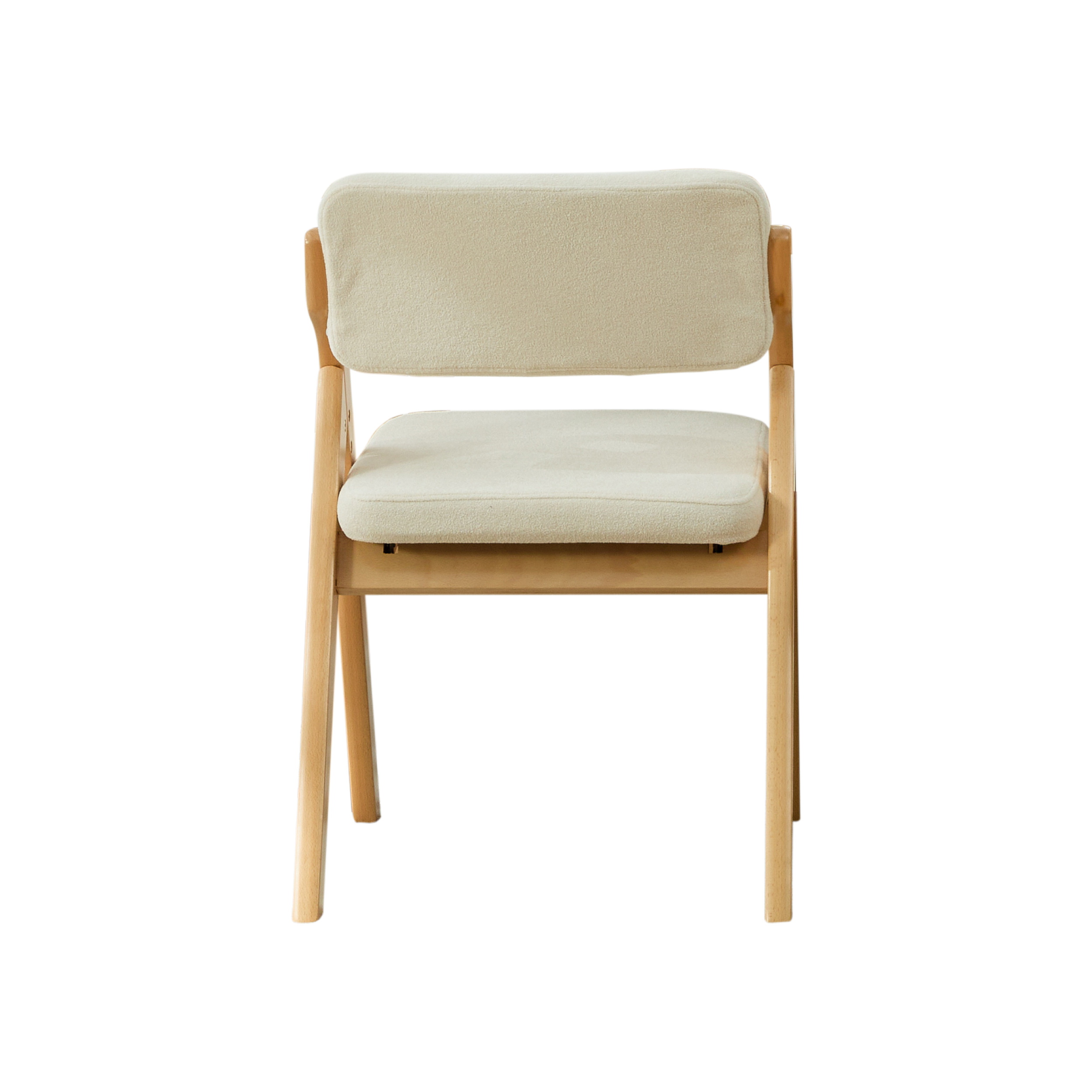 Chaise pliante en bois avec assise rembourrée, mousse haute élasticité, dossier épaissi, housse amovible lavable, tissu lin respirant, pour extérieur, fêtes et salle à manger, gain de place, confort et praticité - image 8