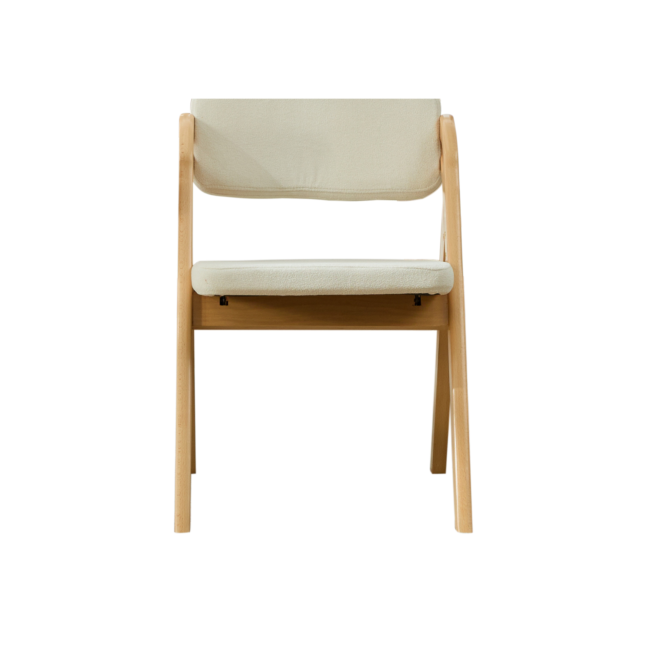 Chaise pliante en bois avec assise rembourrée, mousse haute élasticité, dossier épaissi, housse amovible lavable, tissu lin respirant, pour extérieur, fêtes et salle à manger, gain de place, confort et praticité - image 5