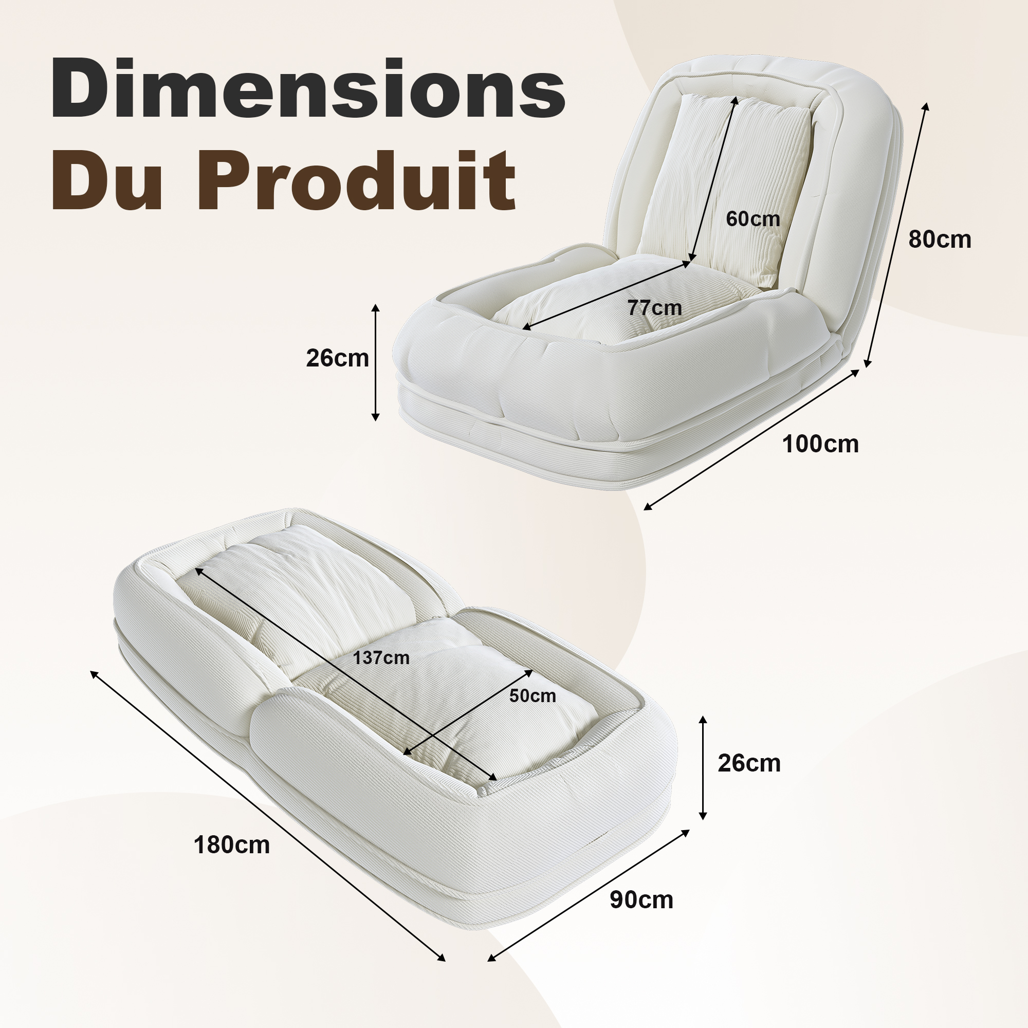 Klappbares Ergonomisches Sofa Bett für Erwachsene 