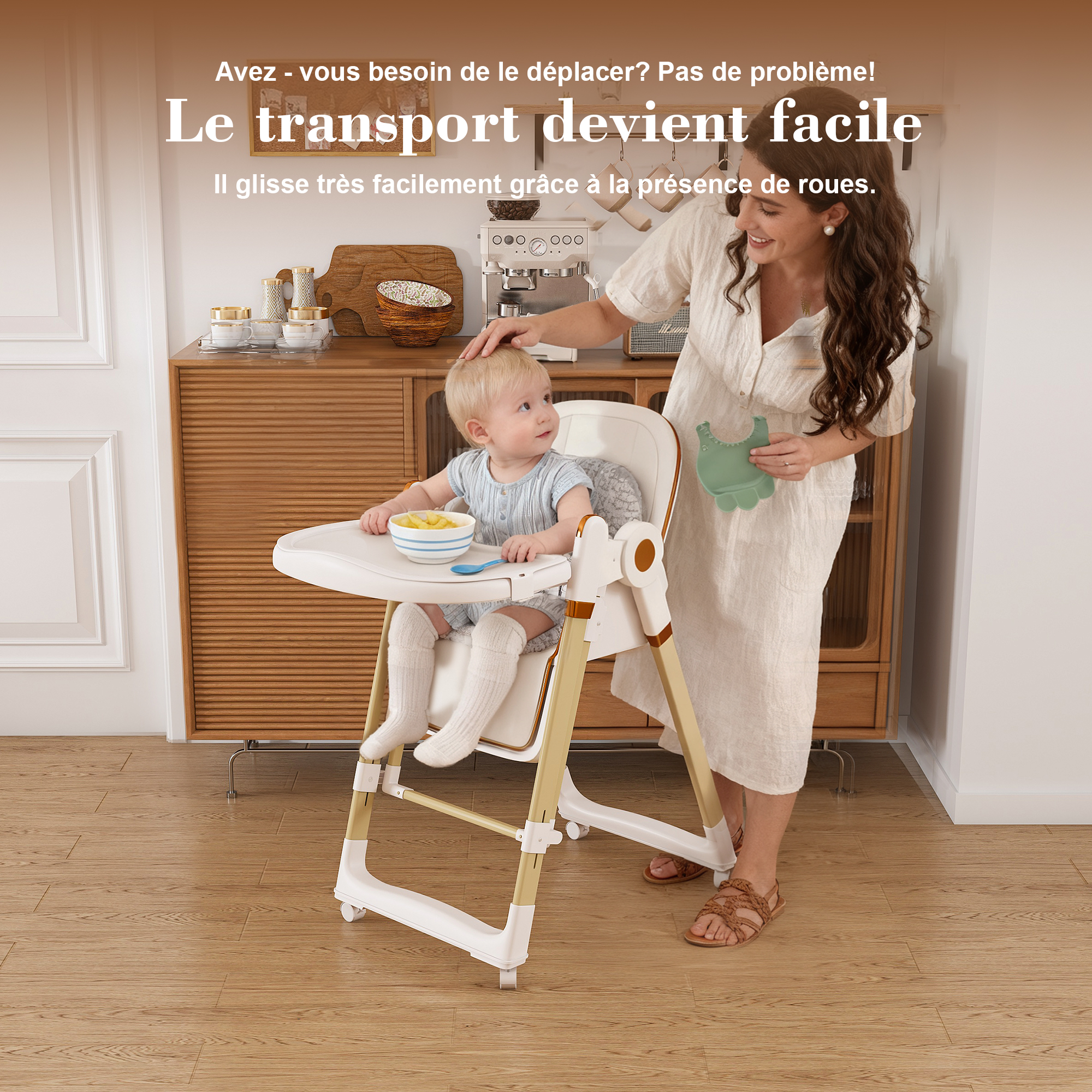Chaise haute bébé multifonction 2-en-1 convertible - image 3