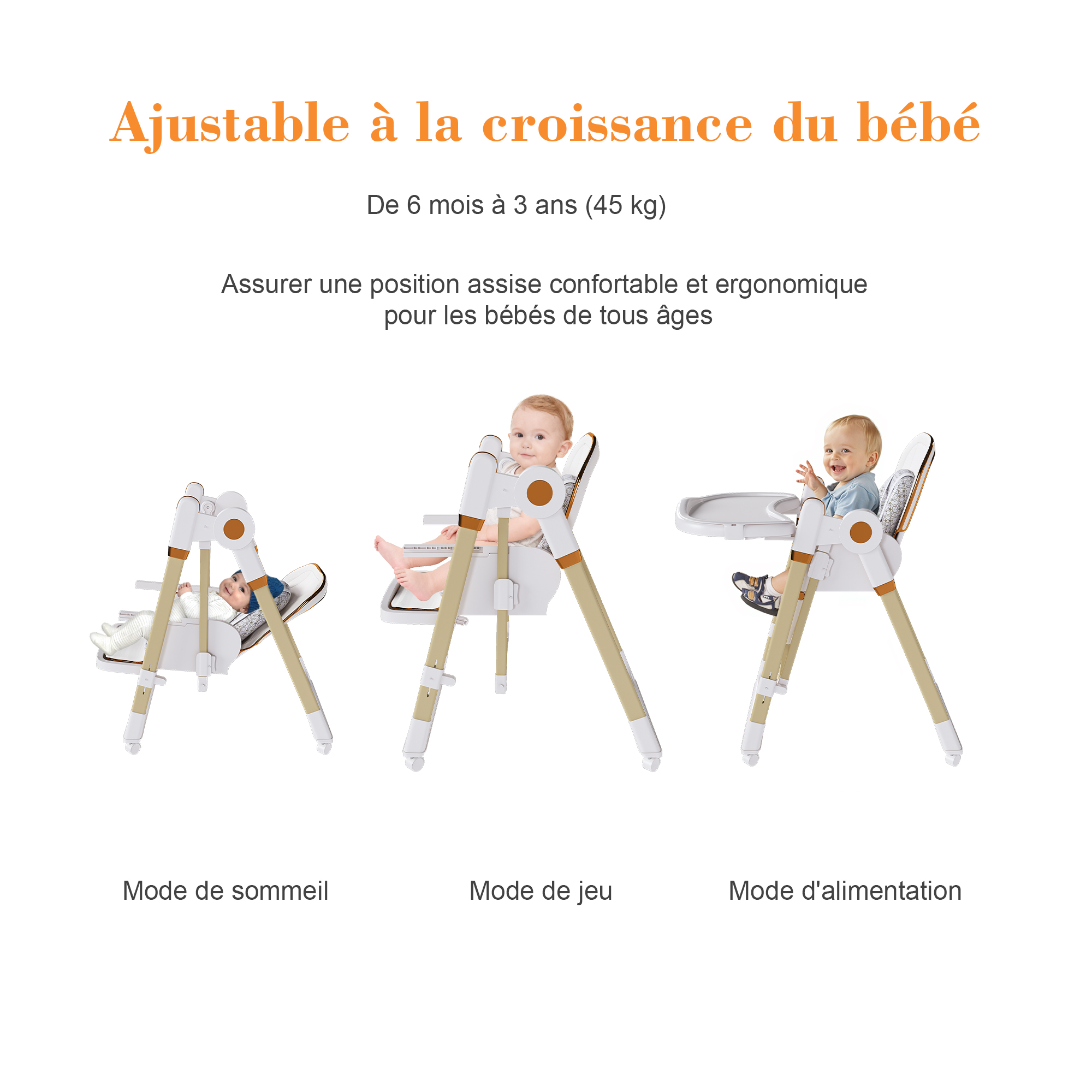 Chaise haute bébé multifonction 2-en-1 convertible - image 1