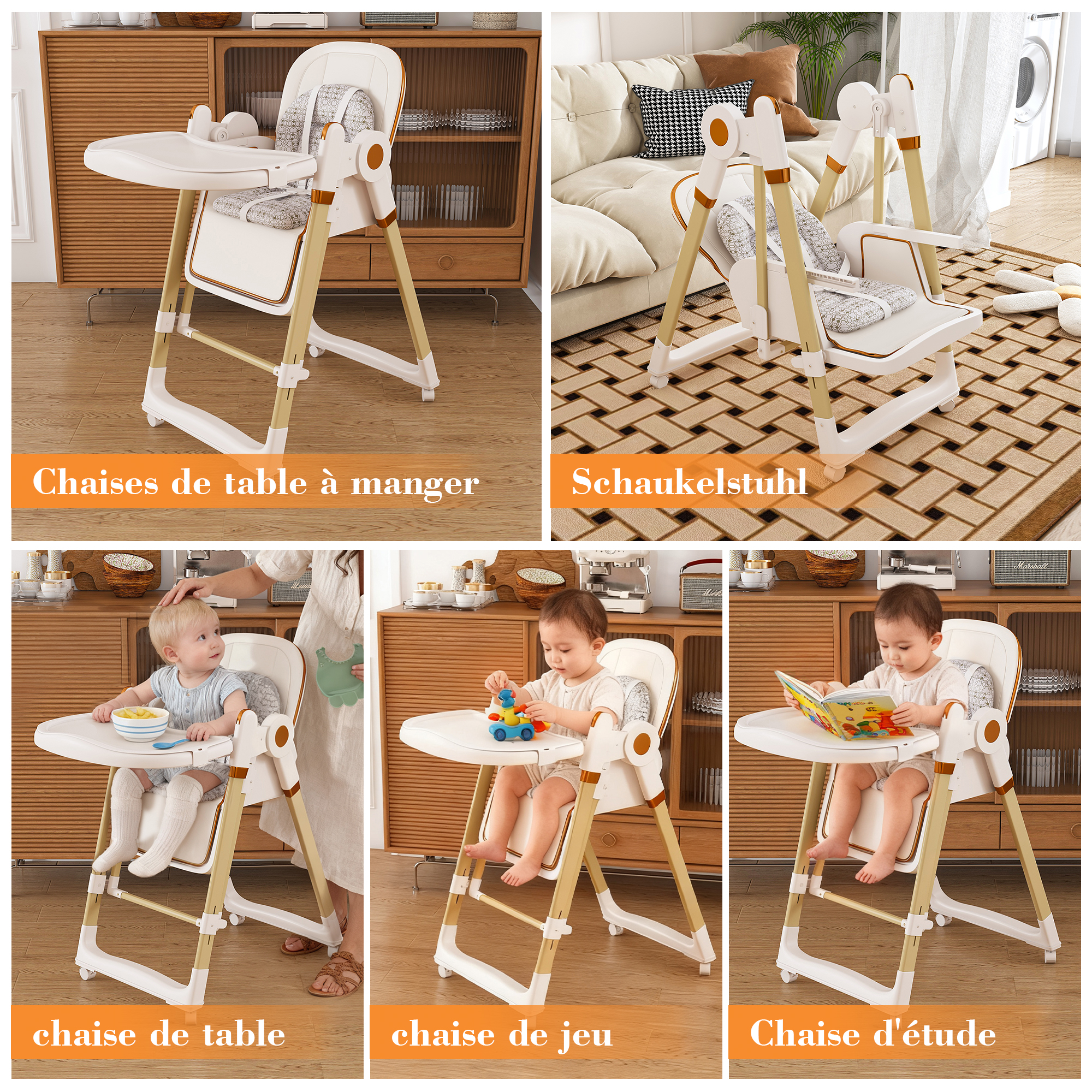 Chaise haute bébé multifonction 2-en-1 convertible - image 10