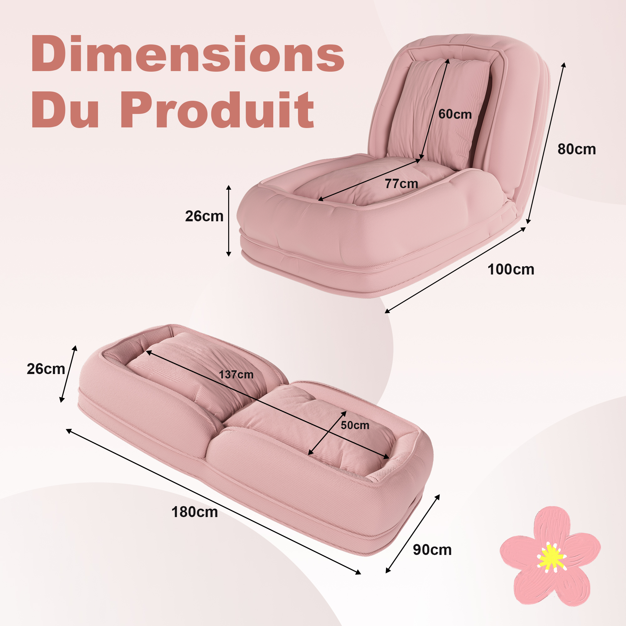 Klappbares Ergonomisches Sofa Bett für Erwachsene 