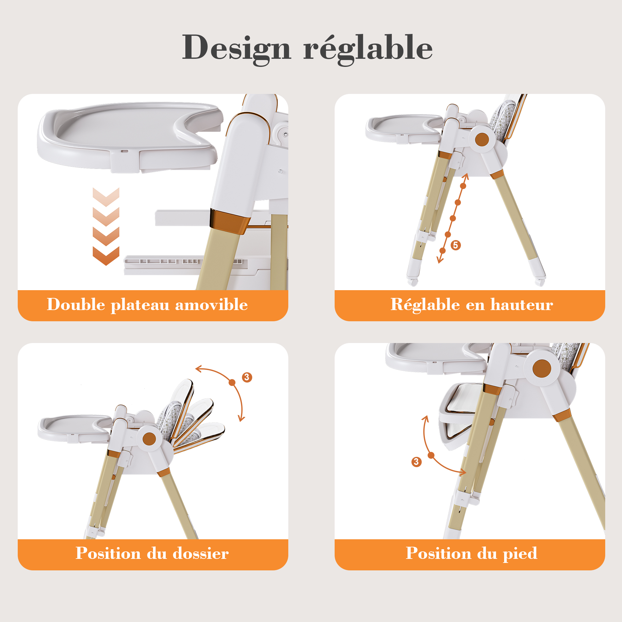 Chaise haute bébé multifonction 2-en-1 convertible - image 6