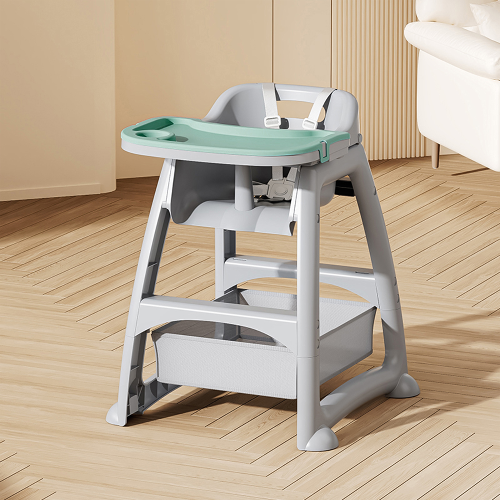 Chaise haute bébé 2 niveaux avec 3 plateaux repas - image 17