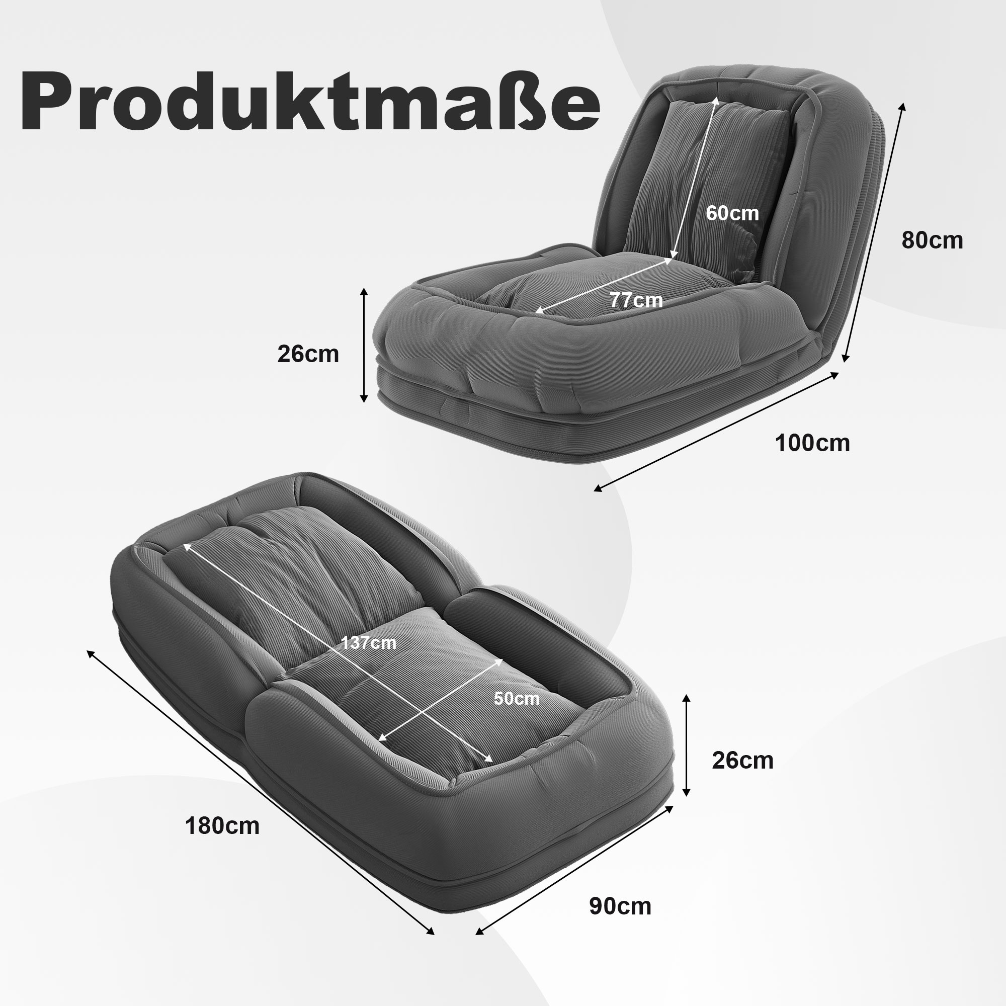 Klappbares Ergonomisches Sofa Bett für Erwachsene 
