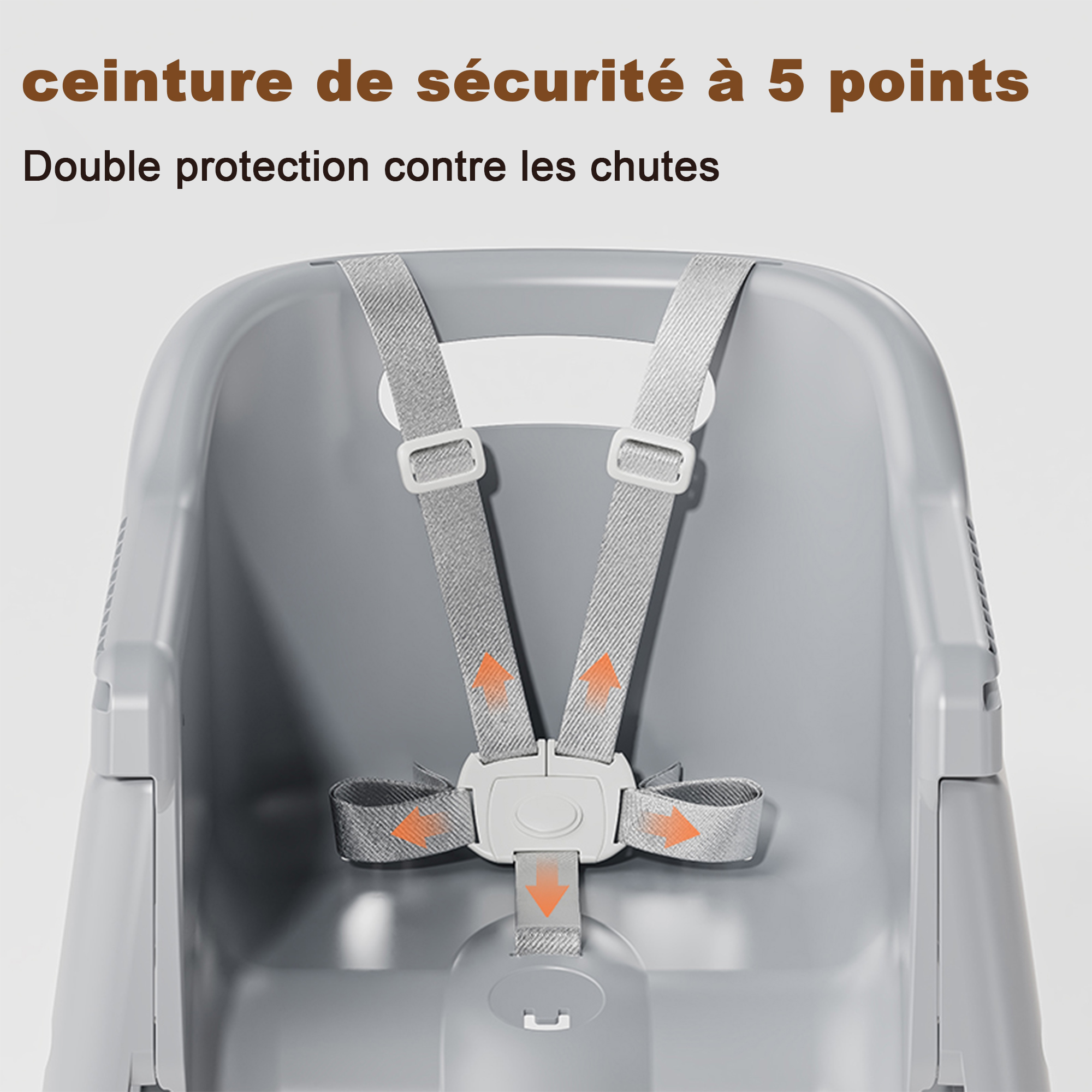 Chaise haute bébé 2 niveaux avec 3 plateaux repas - image 14