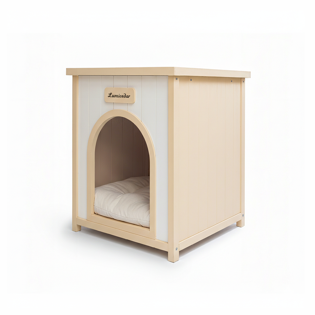 Meuble pour animal, 53 x 51,6 x 60 cm, bois massif, blanc - vue 7
