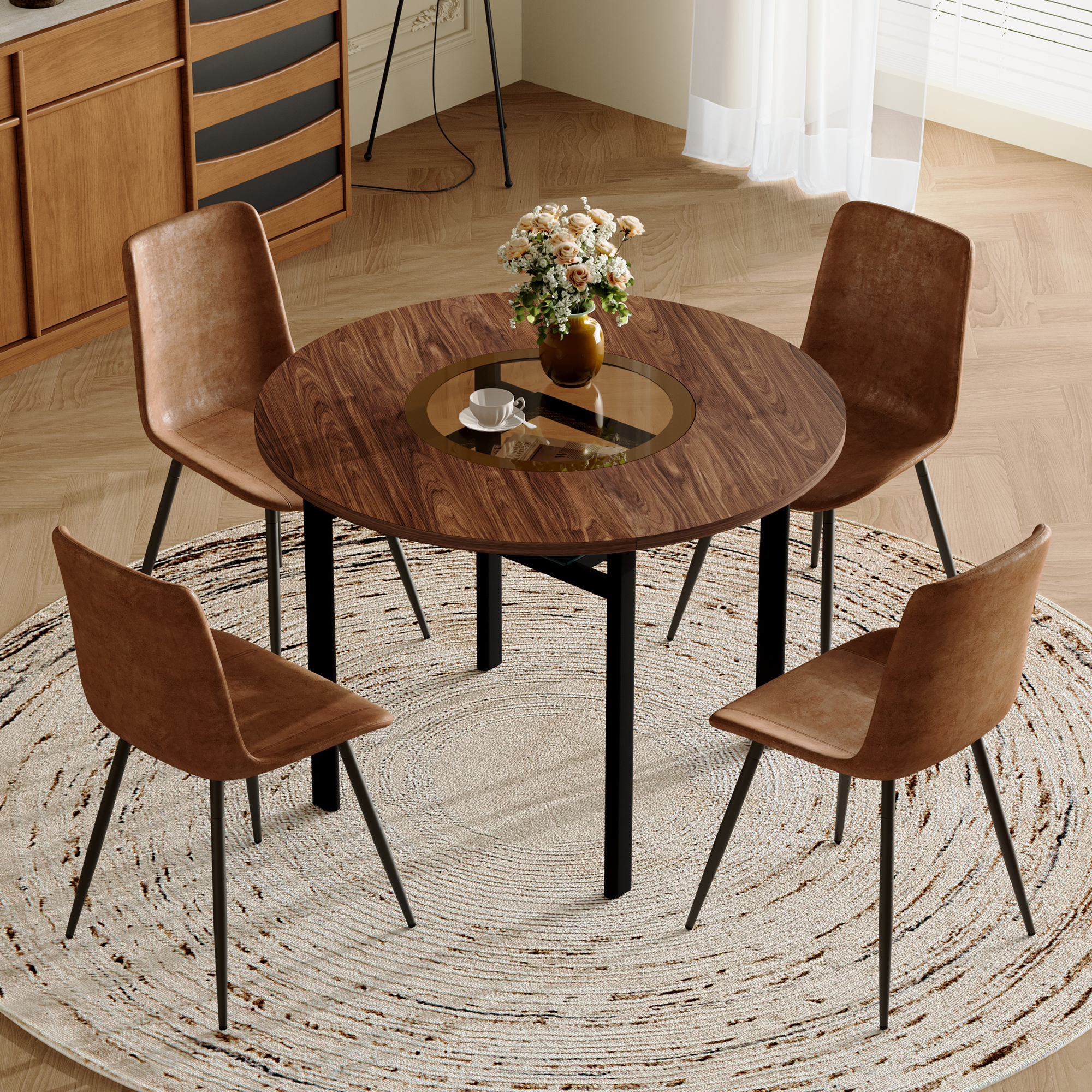 Vue principale du ensemble table et chaises
