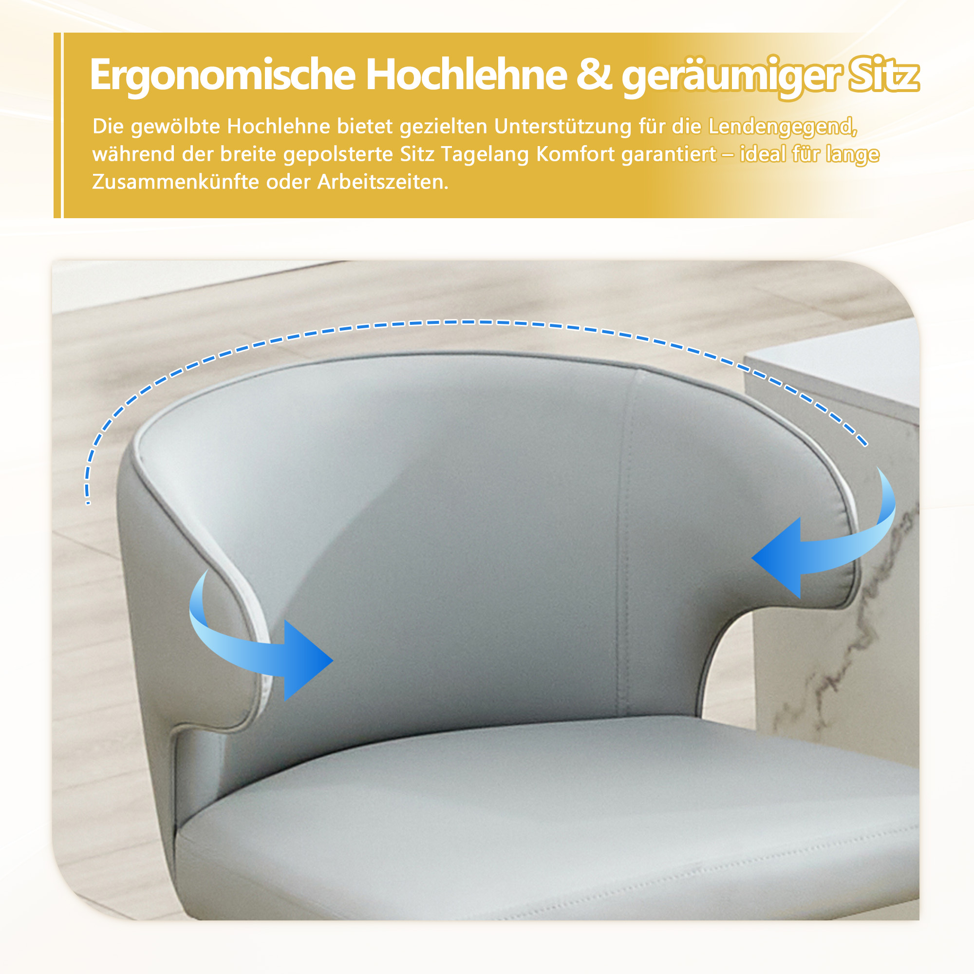 Tabouret de bar, lot de 2, rotation à 360°, hauteur réglable, 49,7 x 45 x 110 cm, PU, gris - vue 5