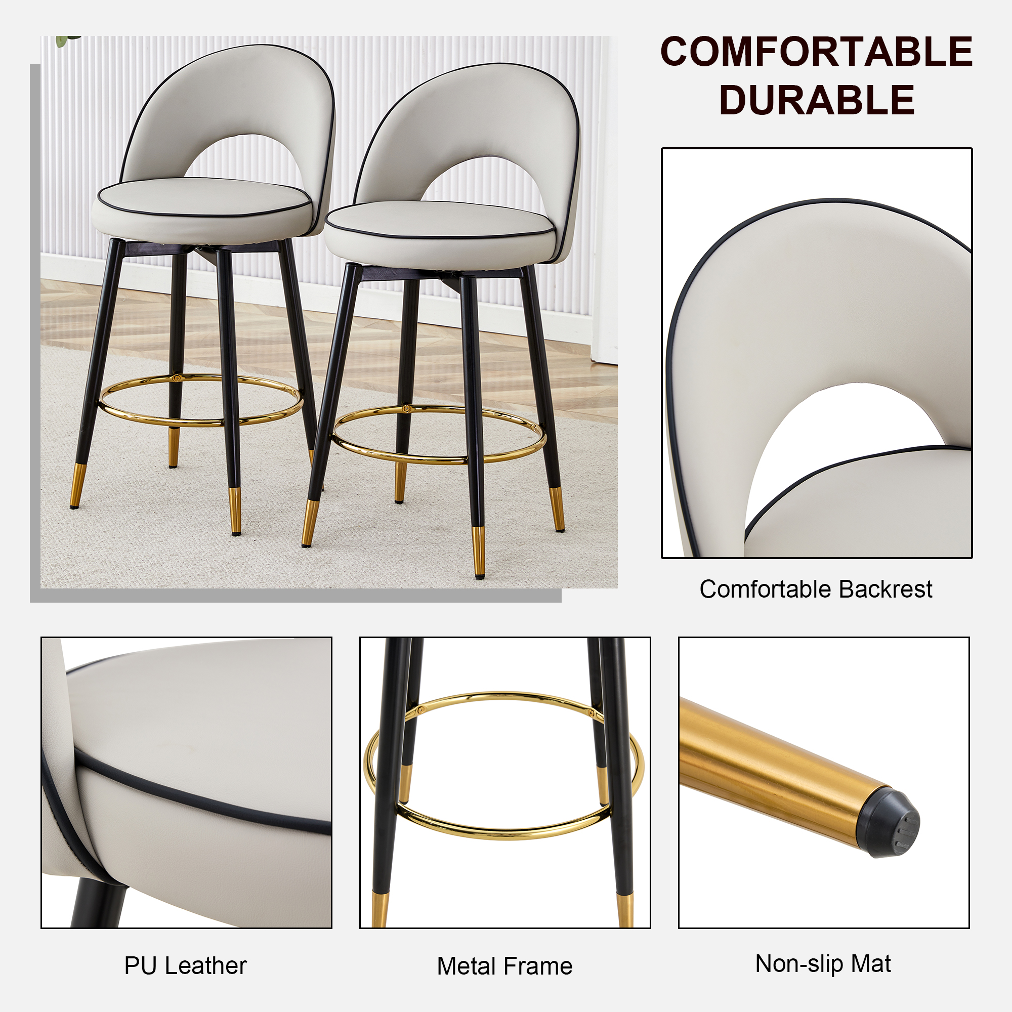 Détail du tabouret de bar