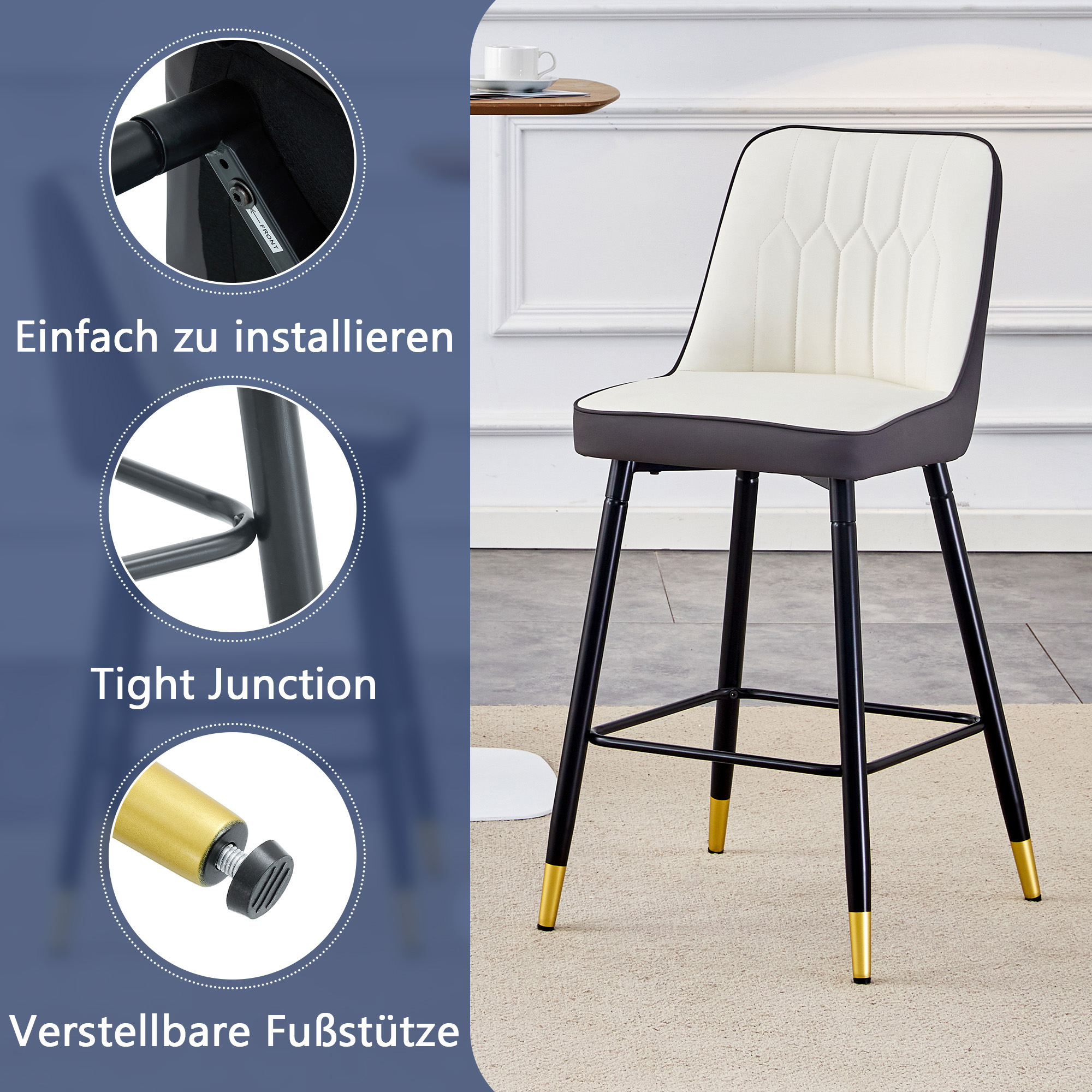 Détail du tabouret de bar