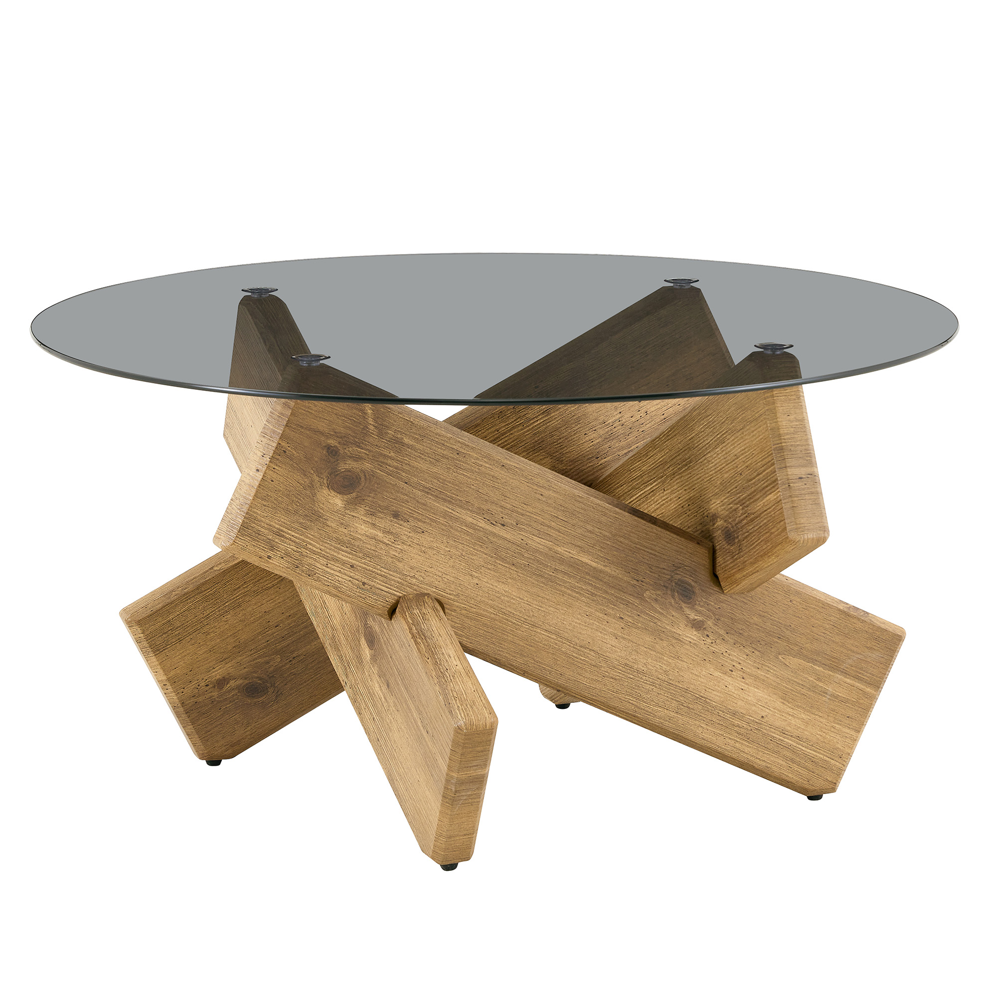 Table basse ronde moderne en verre trempé avec sou - image 8