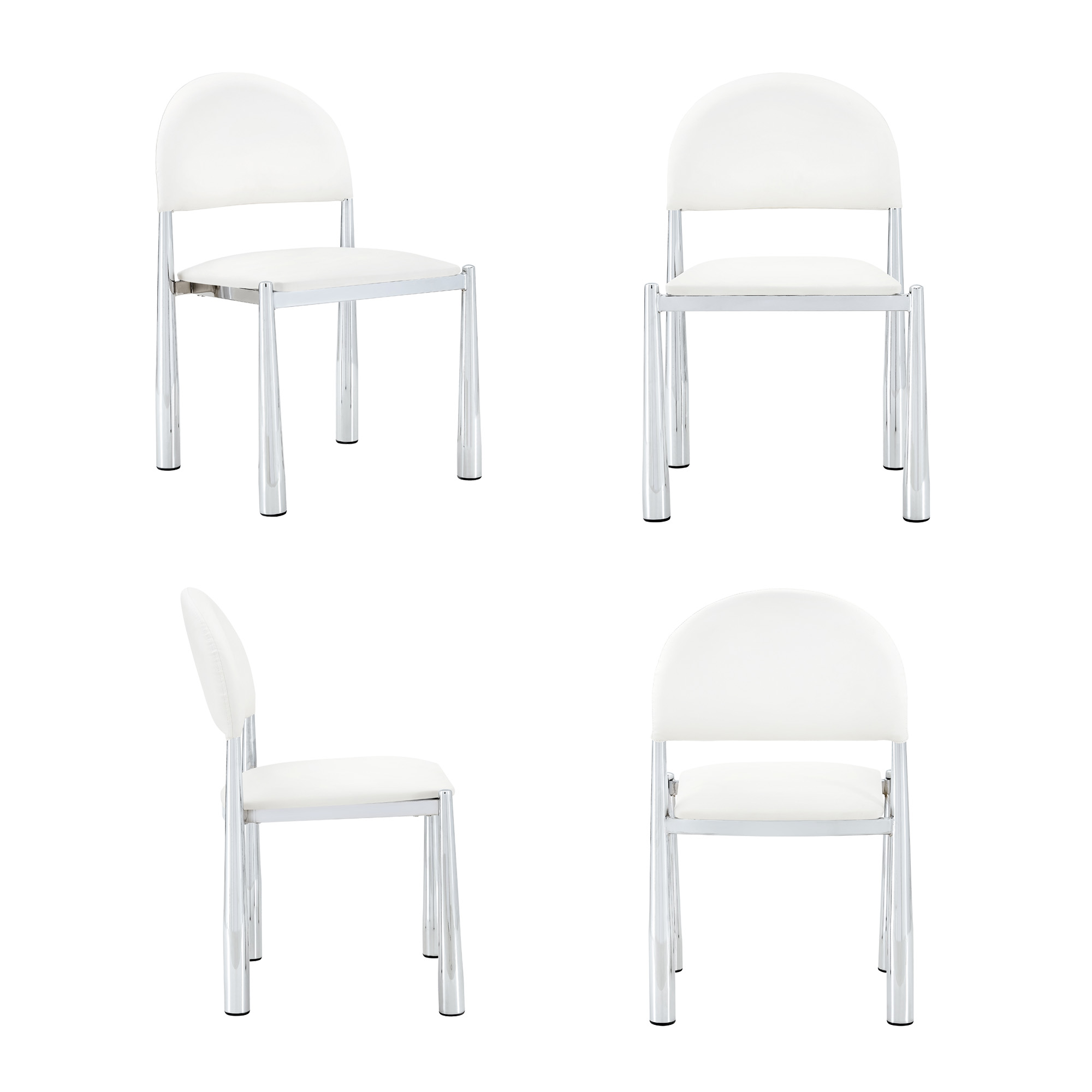 Chaise de salle à manger design demi-lune en PU cu - image 13