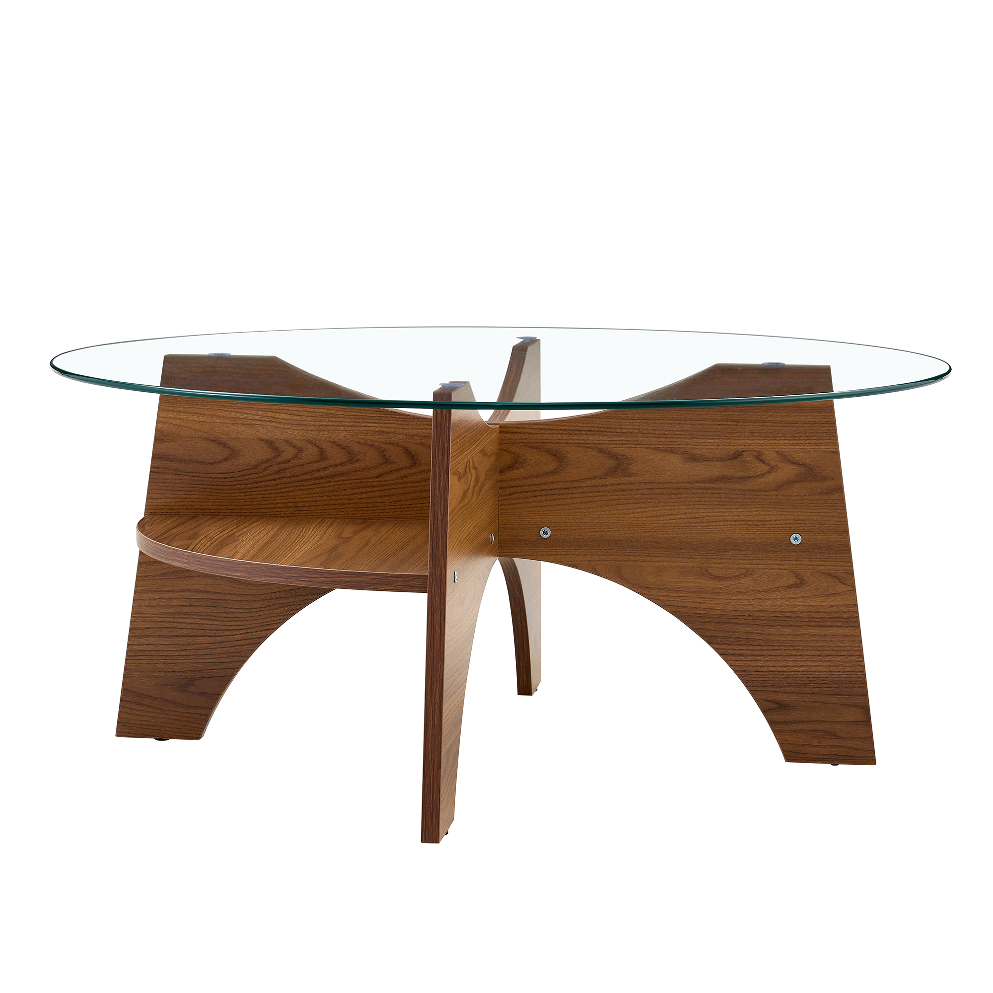 Table basse ronde 80 cm en verre de sécurité avec - image 12
