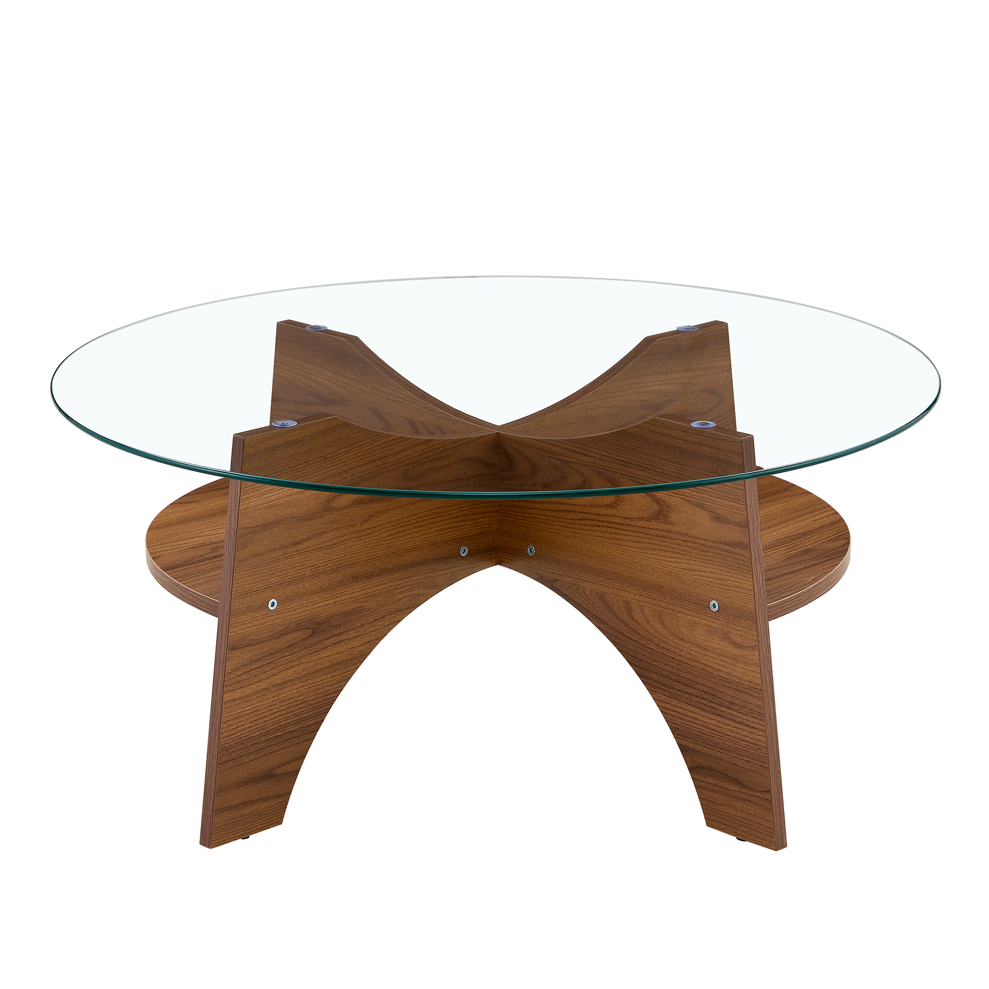 Table basse ronde 80 cm en verre de sécurité avec - image 15