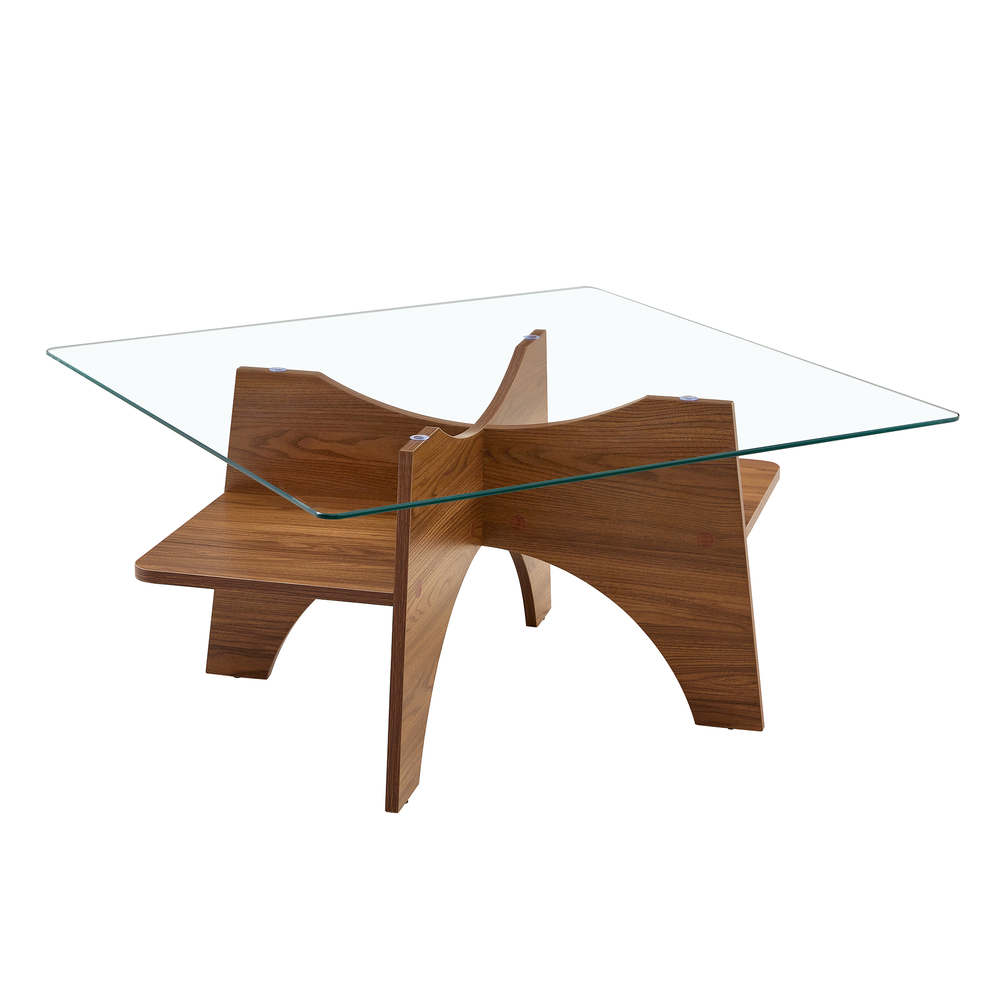 Table basse carrée 80 cm en verre de sécurité avec - image 9