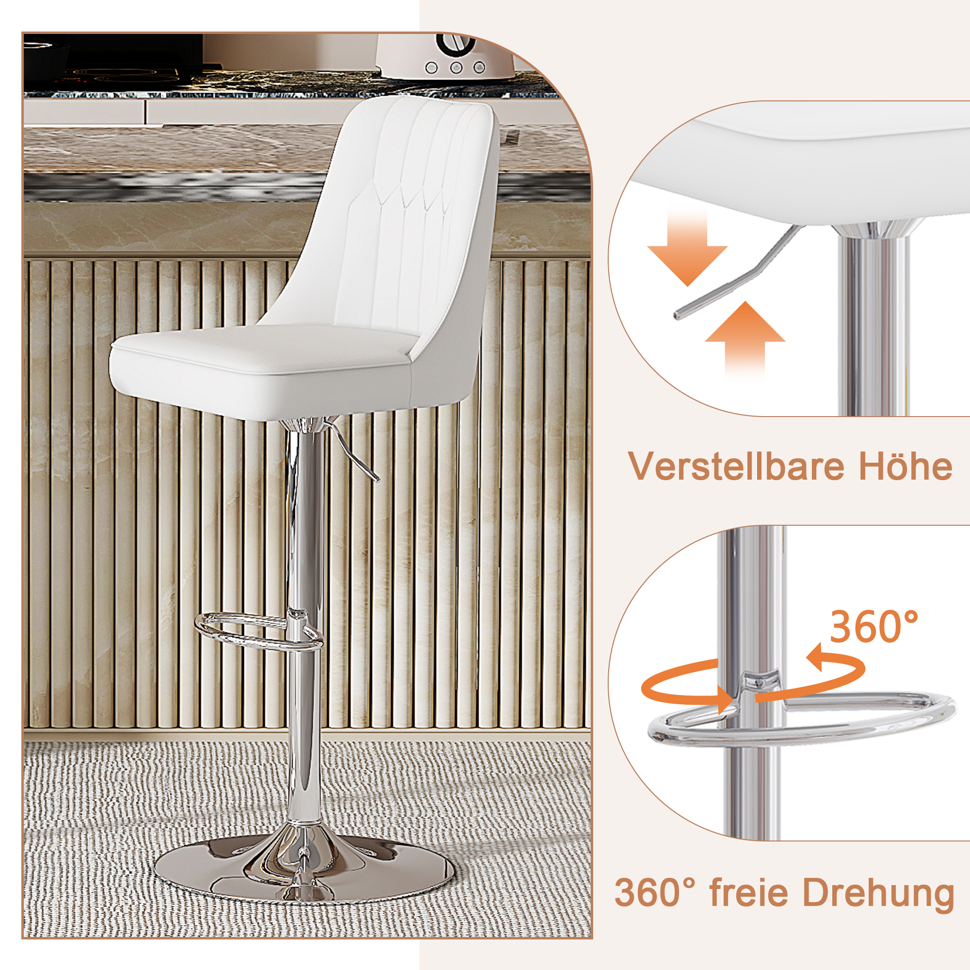 Détail du tabouret de bar