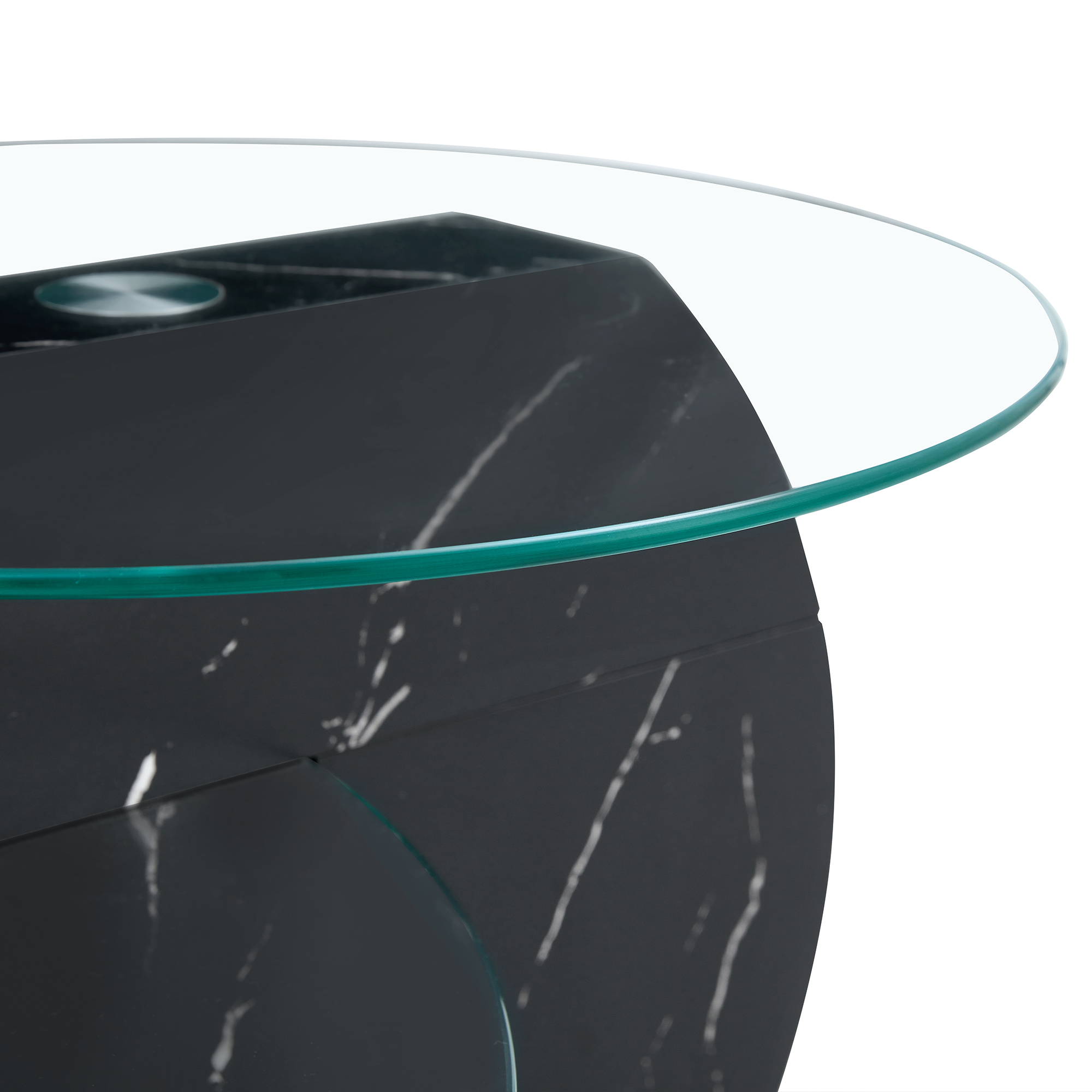 vue de dessus plateau supérieur verre