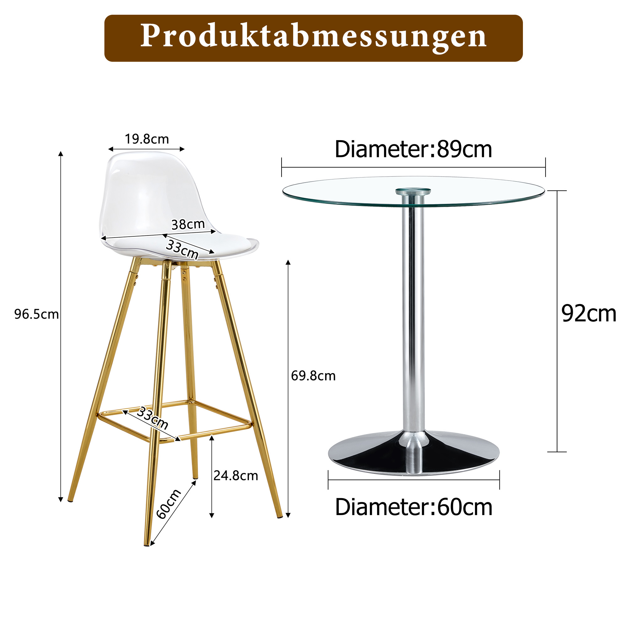 Dimensions du tabouret de bar