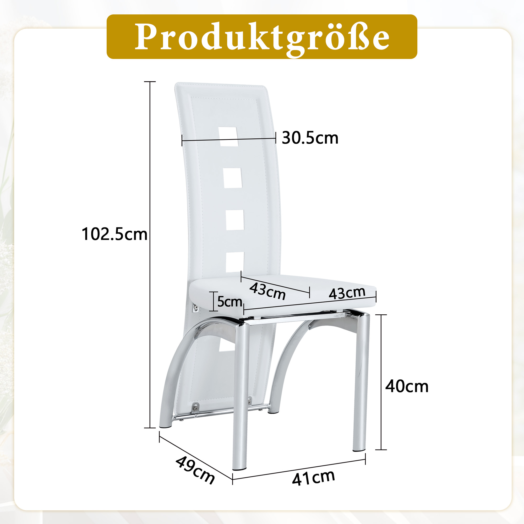 Dimensions du chaise de salle à manger