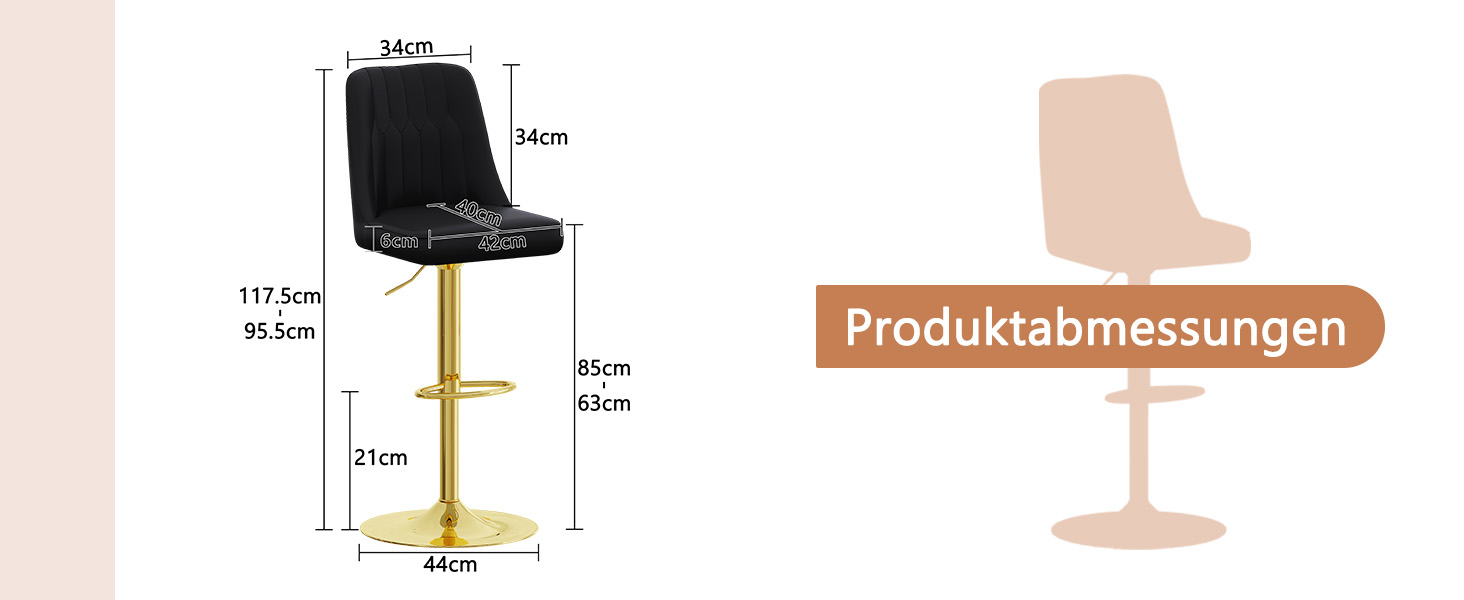 Tabouret de bar pivotant 360° réglable en hauteur - image 4