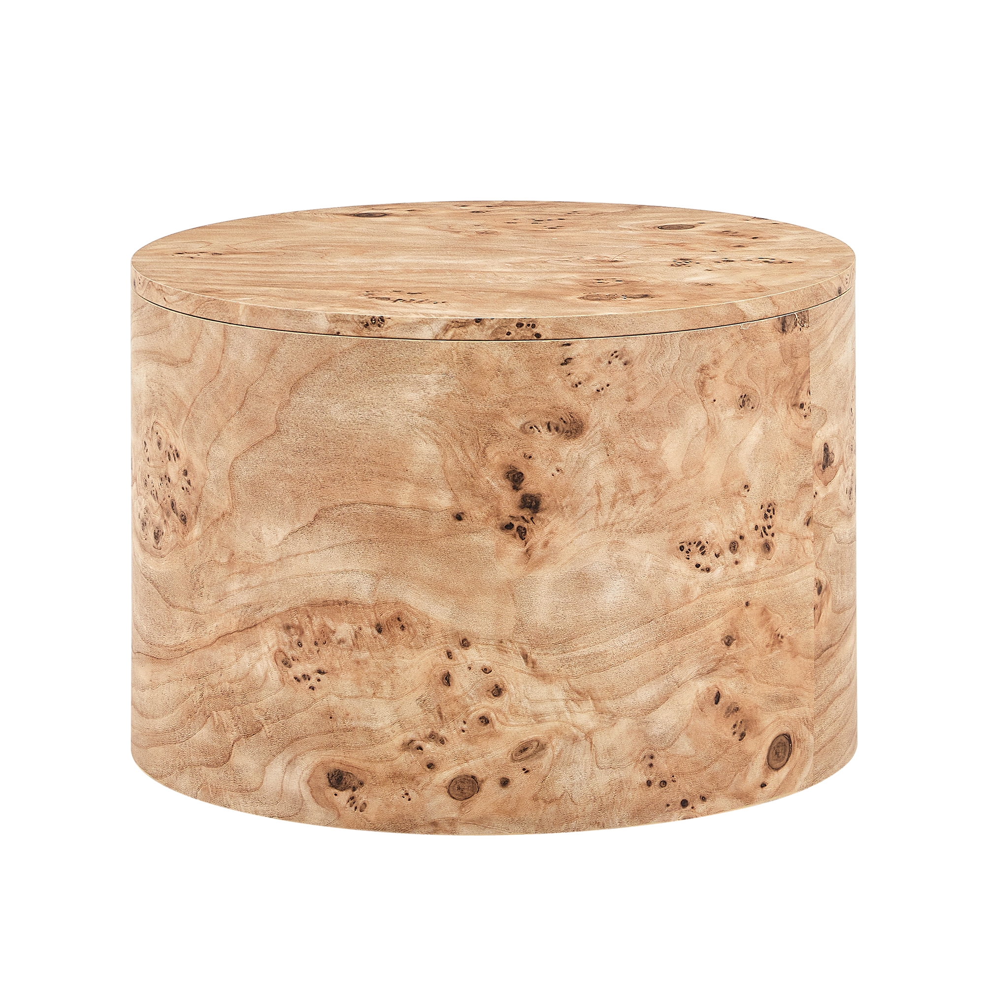 Lot de 2 tables basses gigognes, tables d’appoint Ø 62,8 cm, MDF, Effet bois naturel