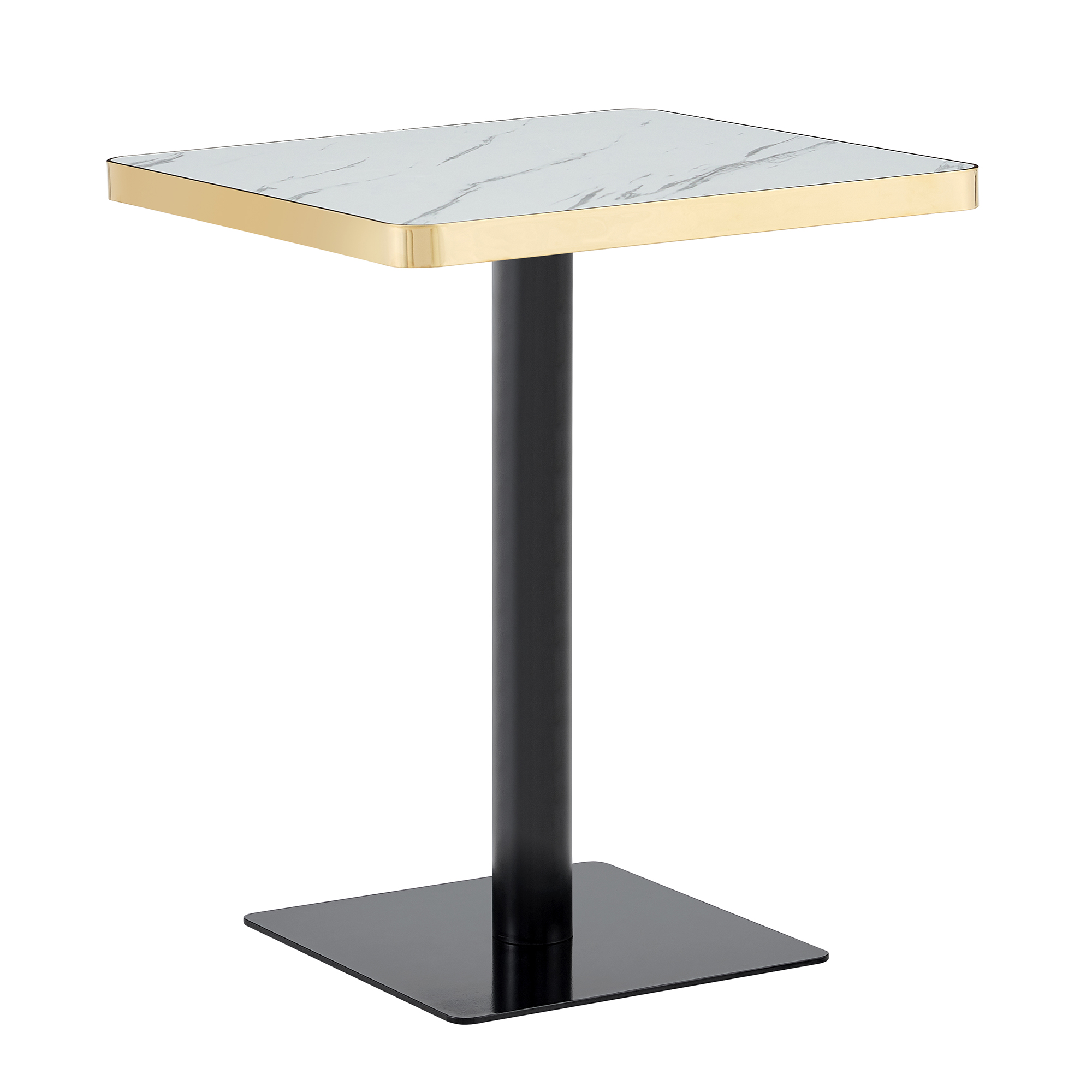 Table à manger carrée 60x60x74 cm en aspect marbre - image 3